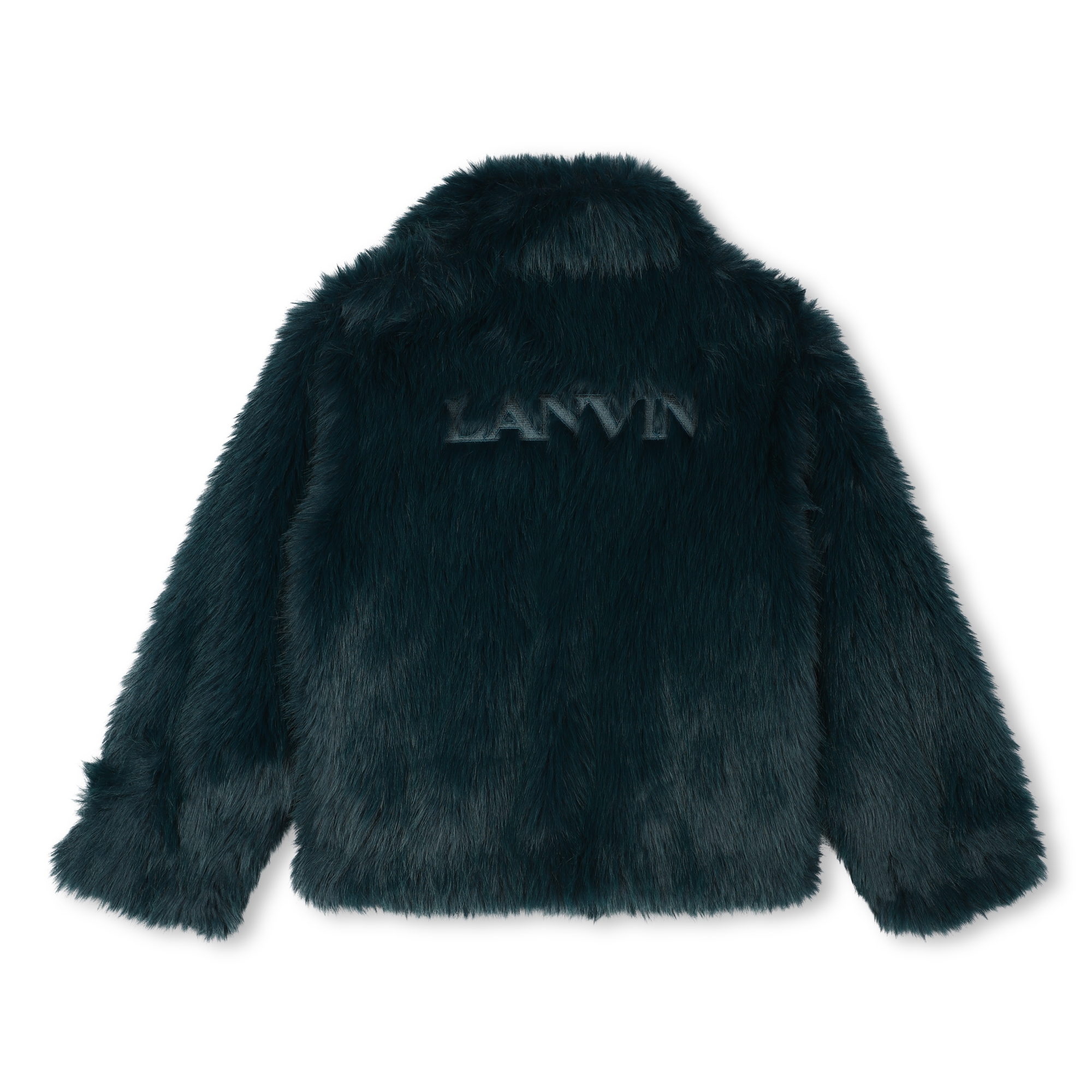 LANVIN Faux fur jacket girl blue Kids around