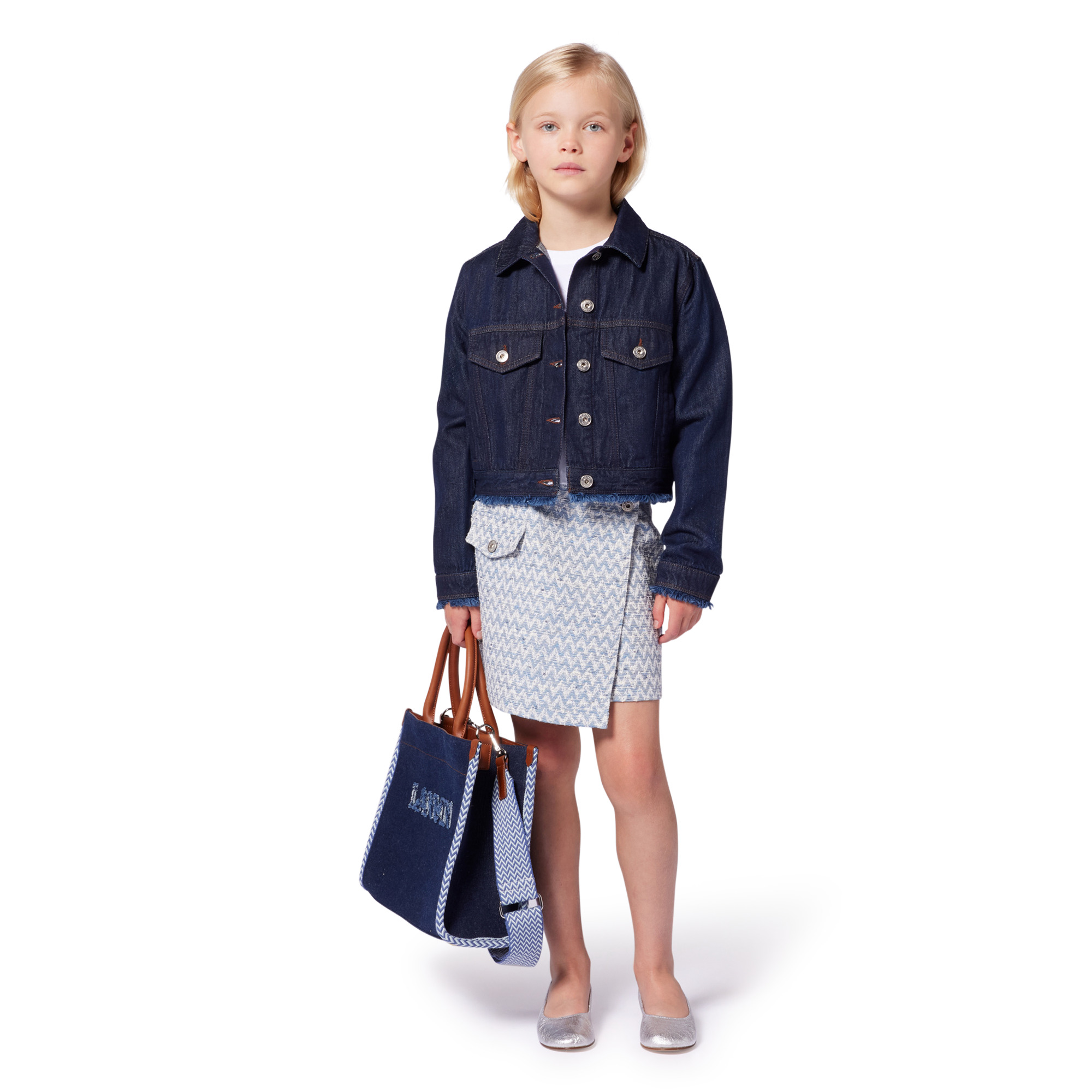 Blouson court en jean LANVIN pour FILLE