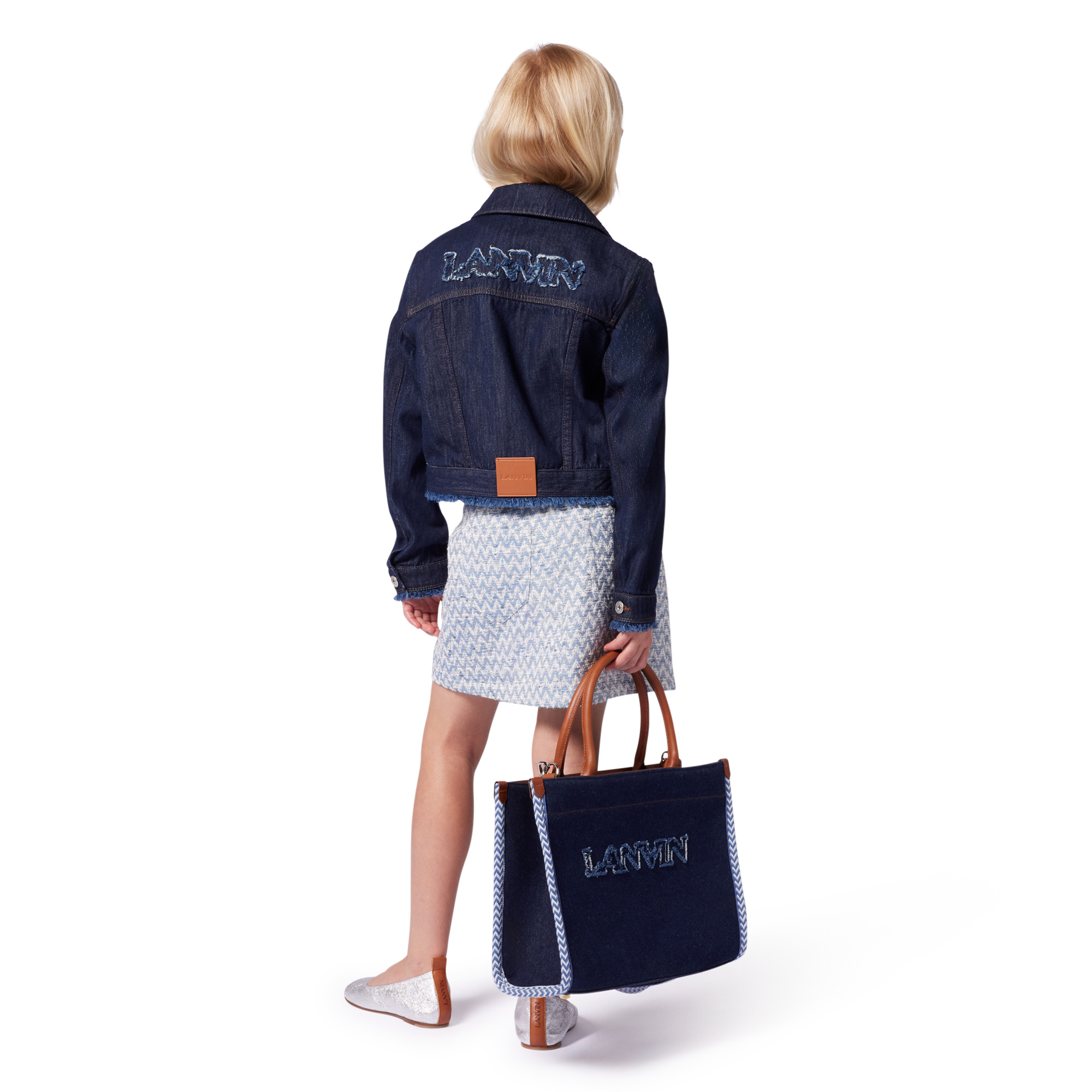 Blouson court en jean LANVIN pour FILLE