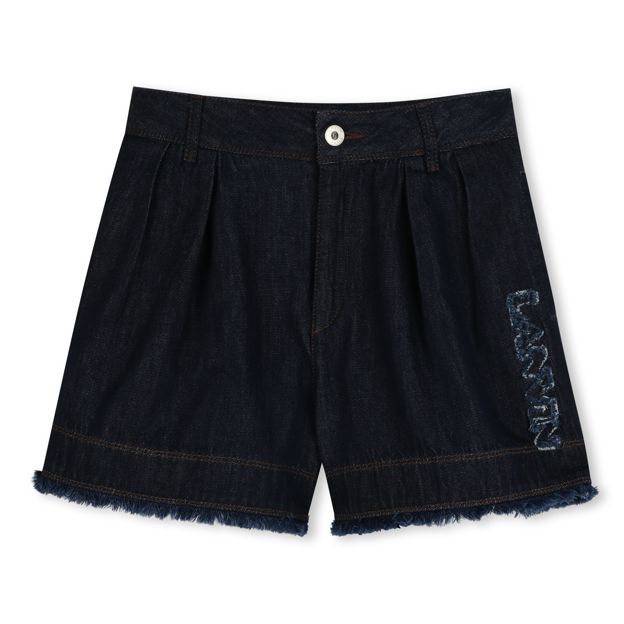 Denim shorts with logo LANVIN for GIRL