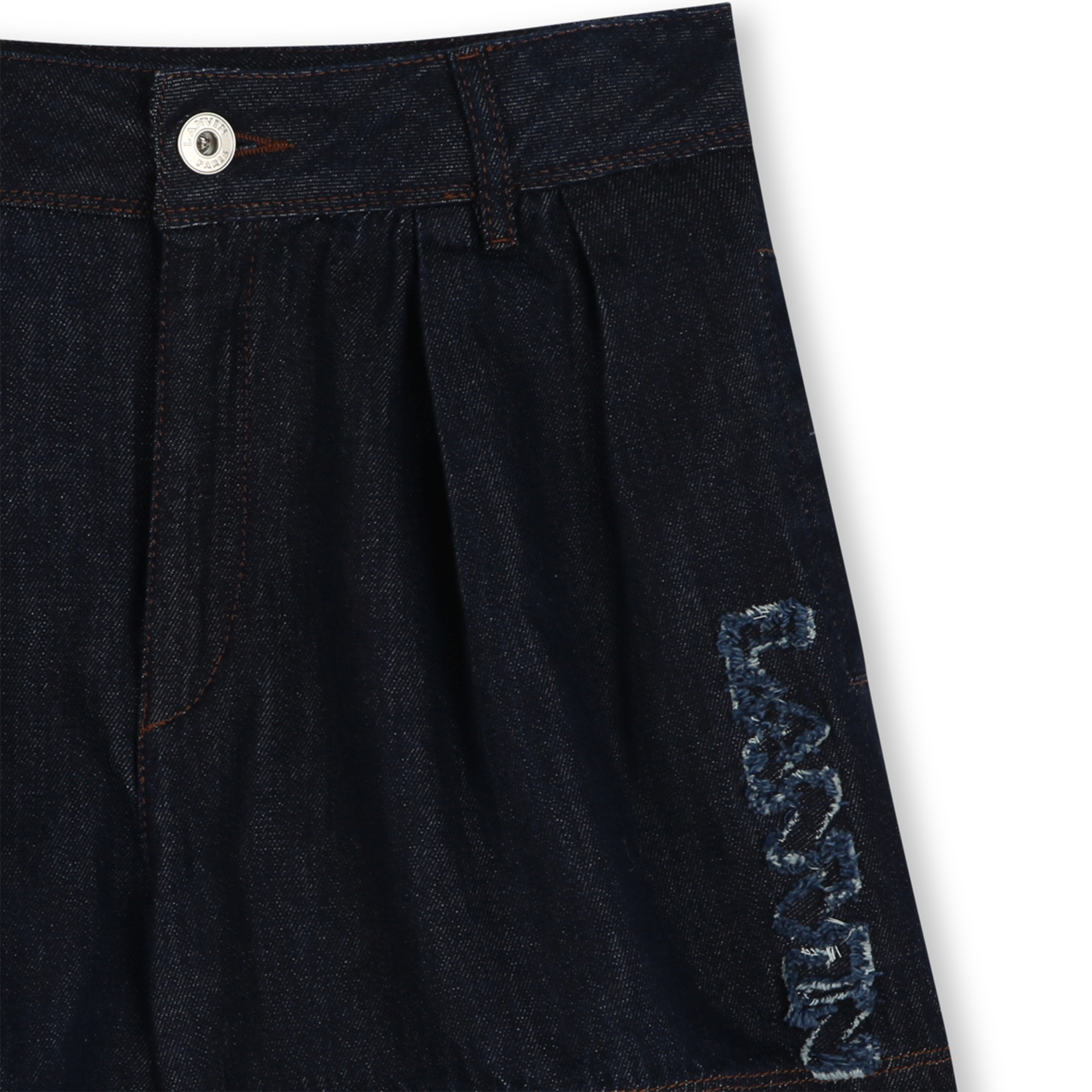 Denim shorts with logo LANVIN for GIRL