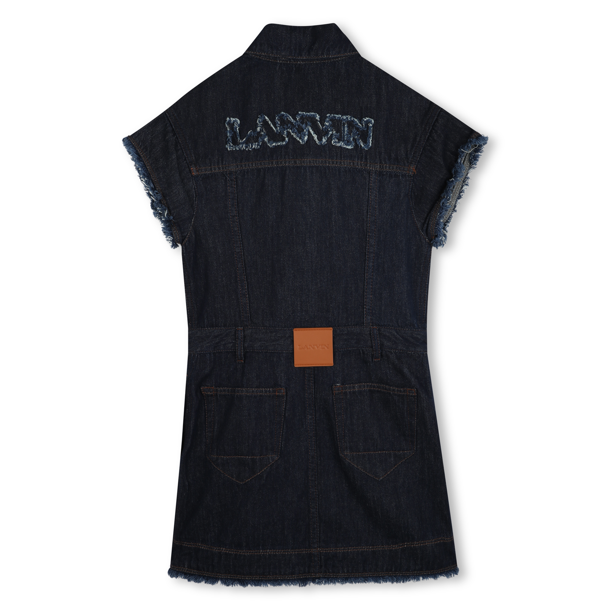 Robe en jean à manches courtes LANVIN pour FILLE