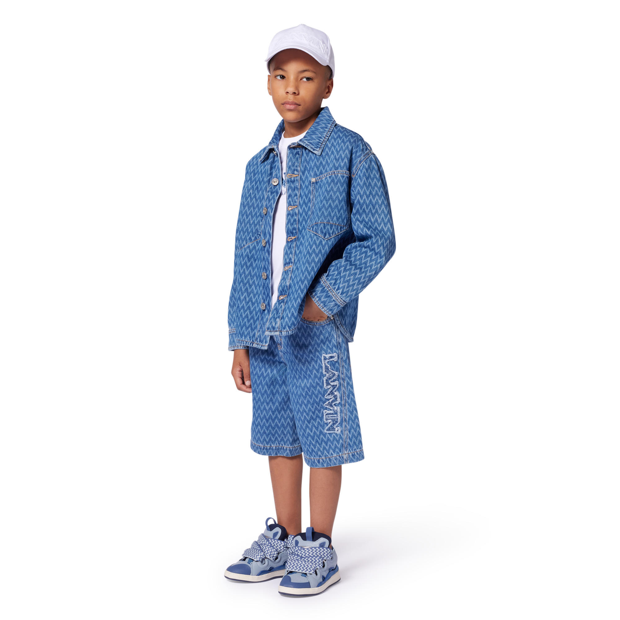 Patterned denim shirt LANVIN for BOY