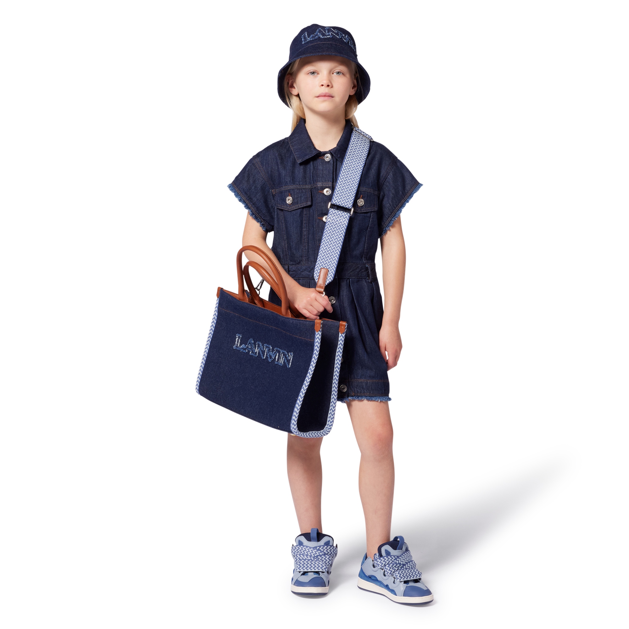 Denim logo bucket hat LANVIN for GIRL