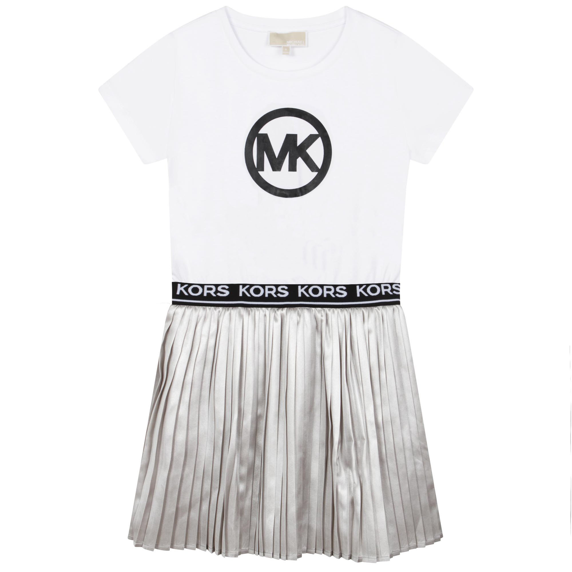 Bi-material pleated dress MICHAEL KORS for GIRL