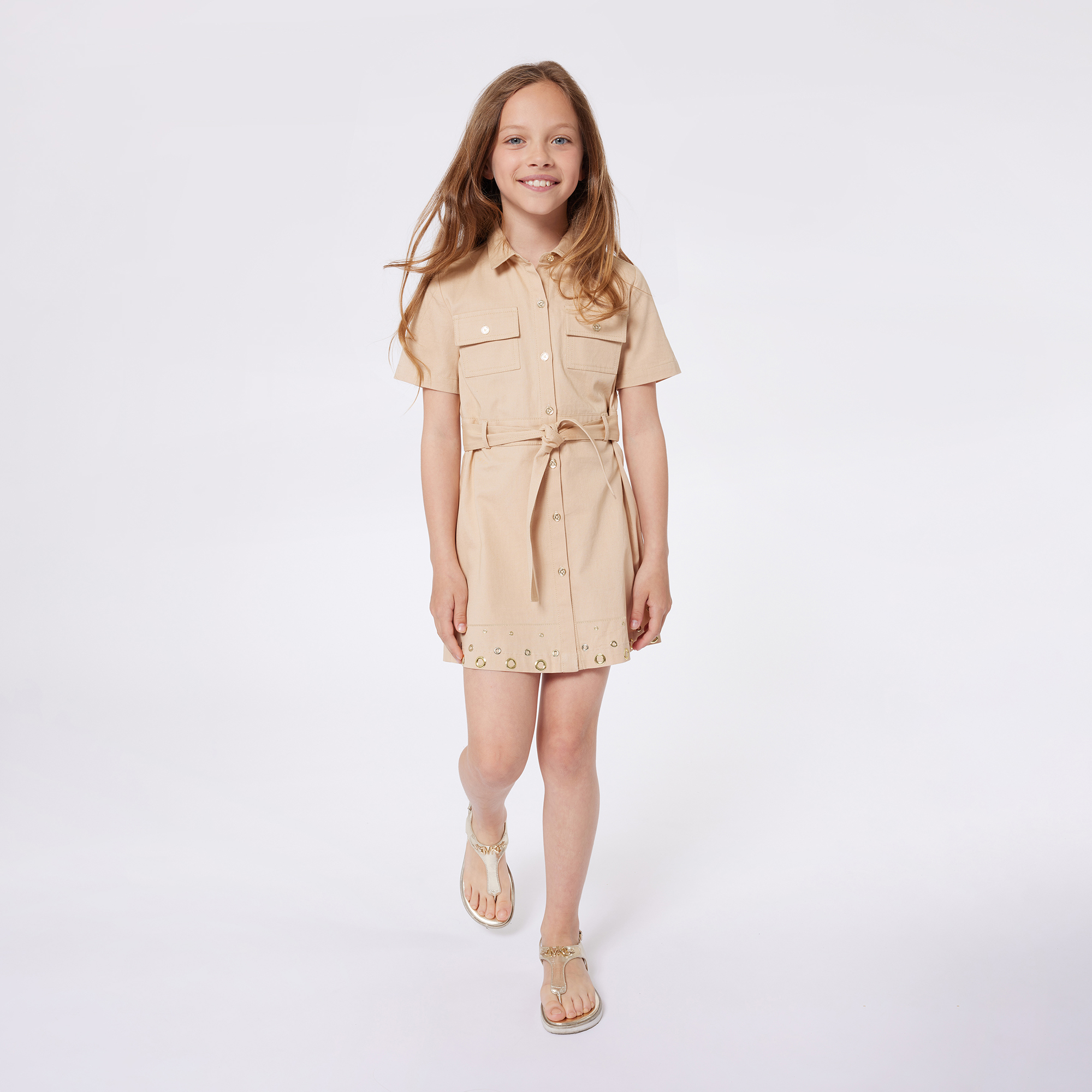 Short-sleeved cotton dress MICHAEL KORS for GIRL