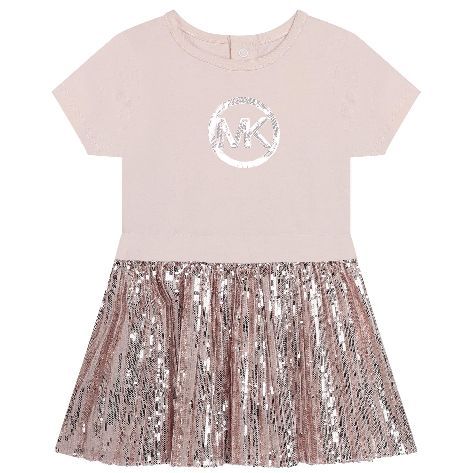 Decorative two-material dress MICHAEL KORS for GIRL