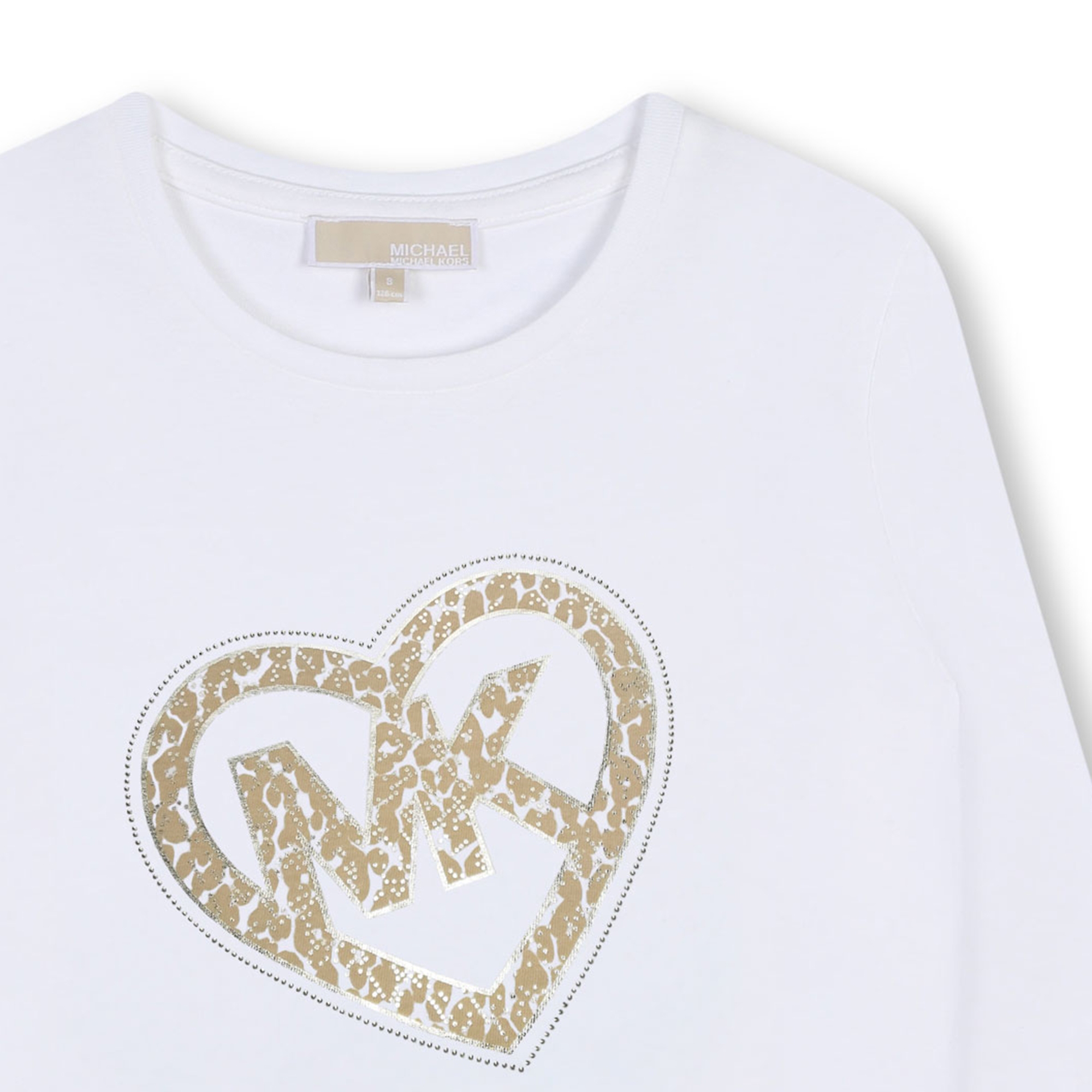 MICHAEL KORS Long sleeved cotton T shirt girl white Kids around