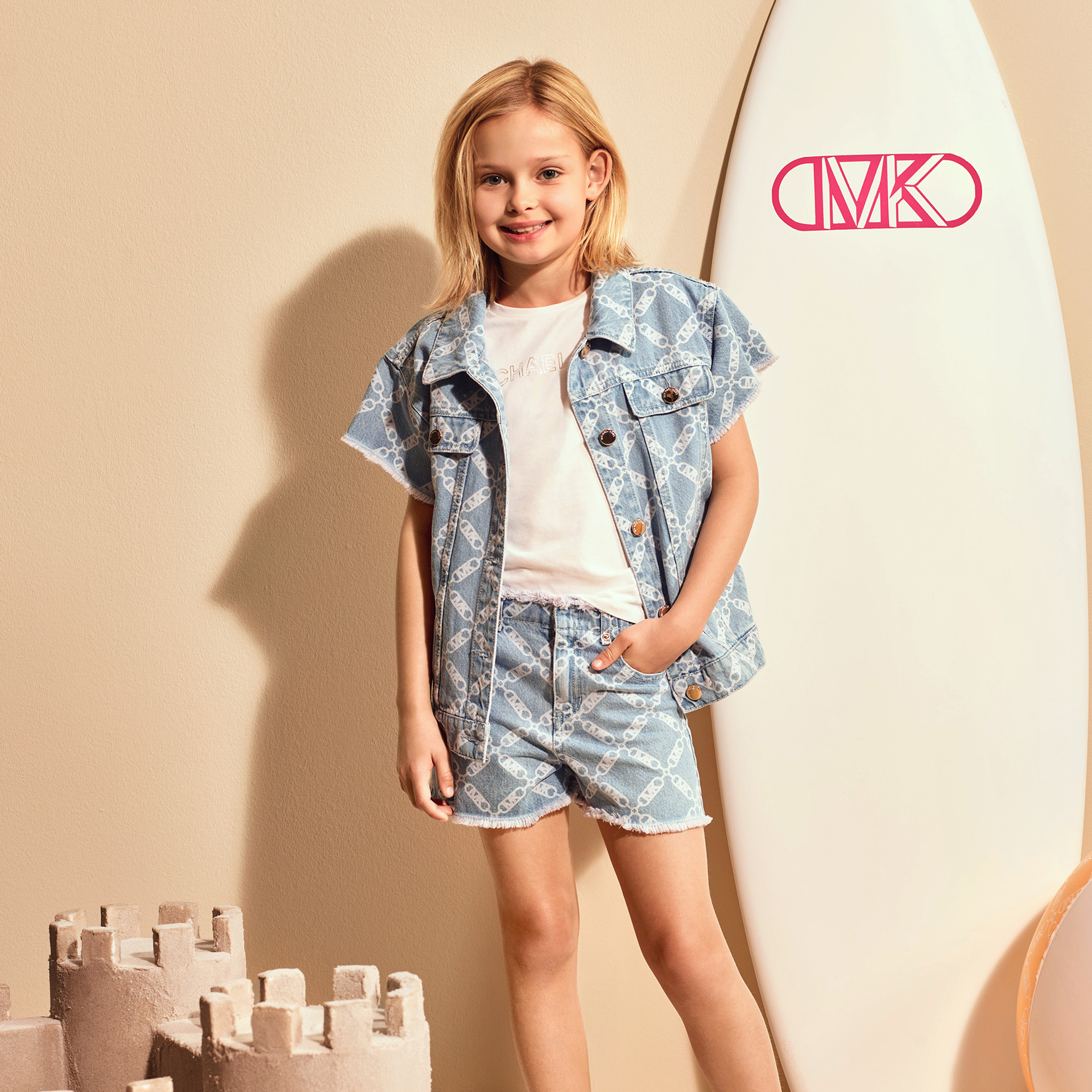 Short-sleeved denim jacket MICHAEL KORS for GIRL