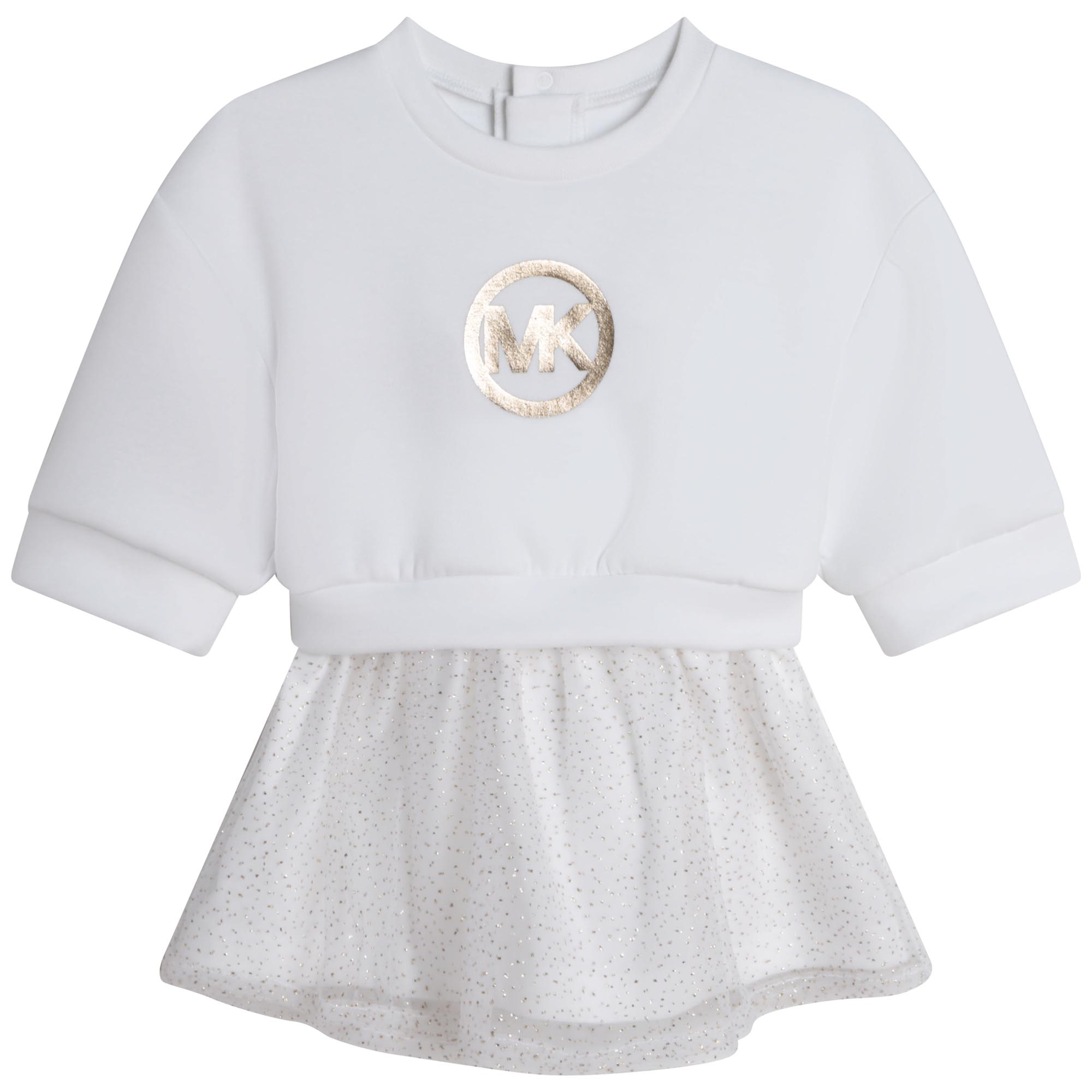 MICHAEL KORS Bi-material dress with print baby white - | Kids around