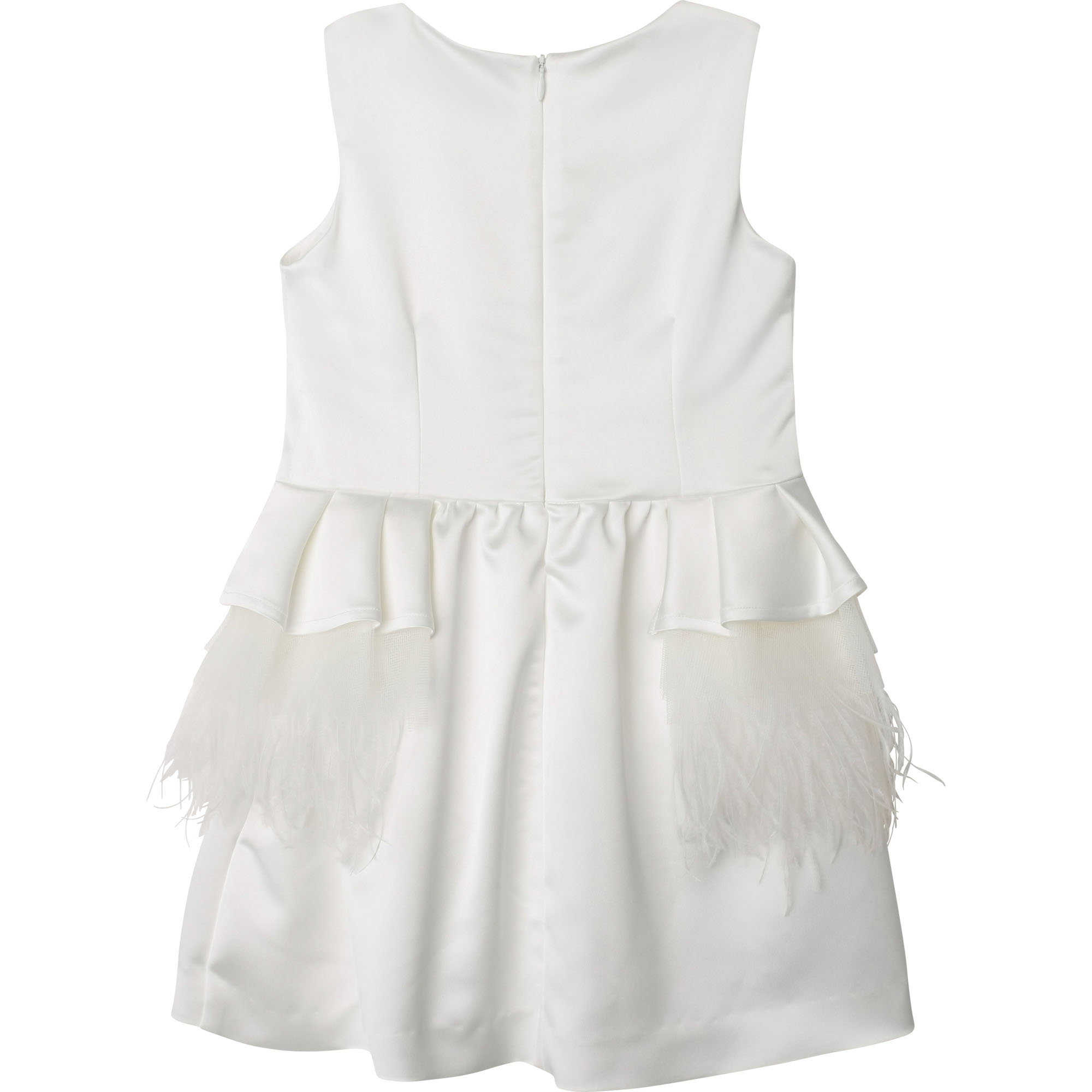 Satin dress with feathers CHARABIA for GIRL