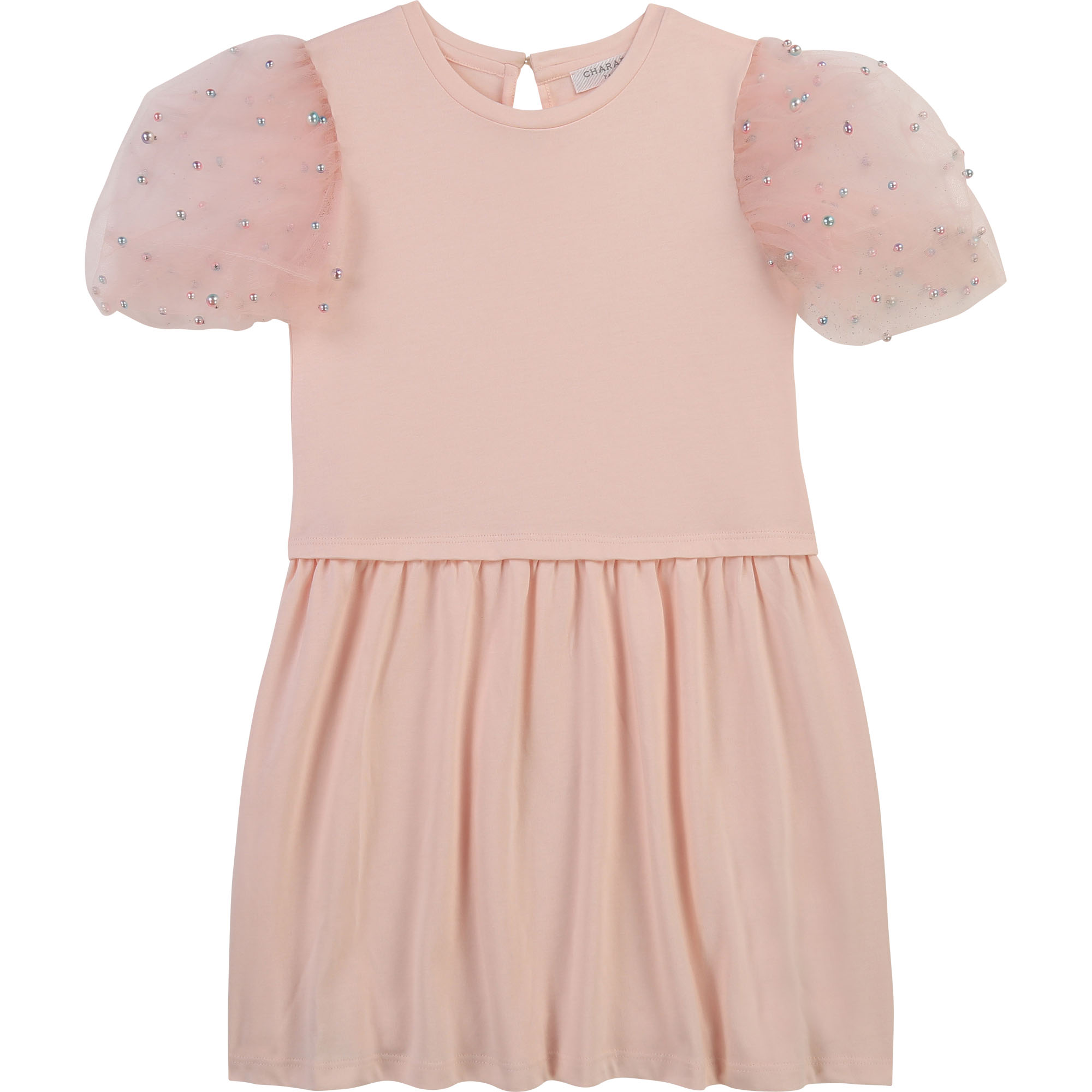 Robe avec manches tulle perlé CHARABIA pour FILLE