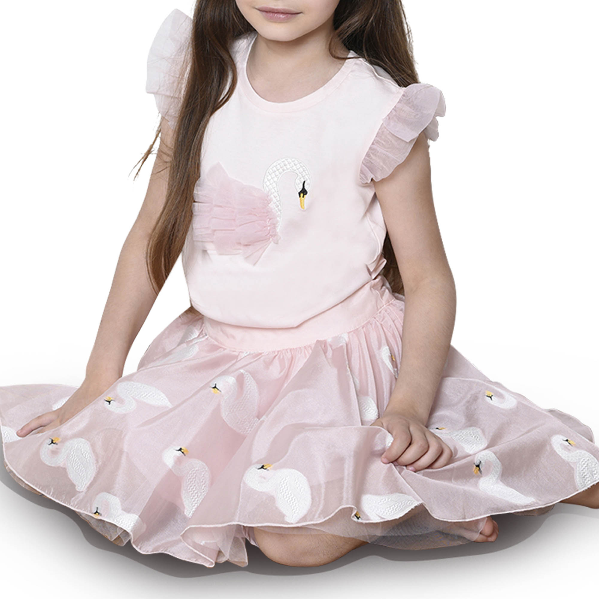 T-shirt with organza armholes CHARABIA for GIRL