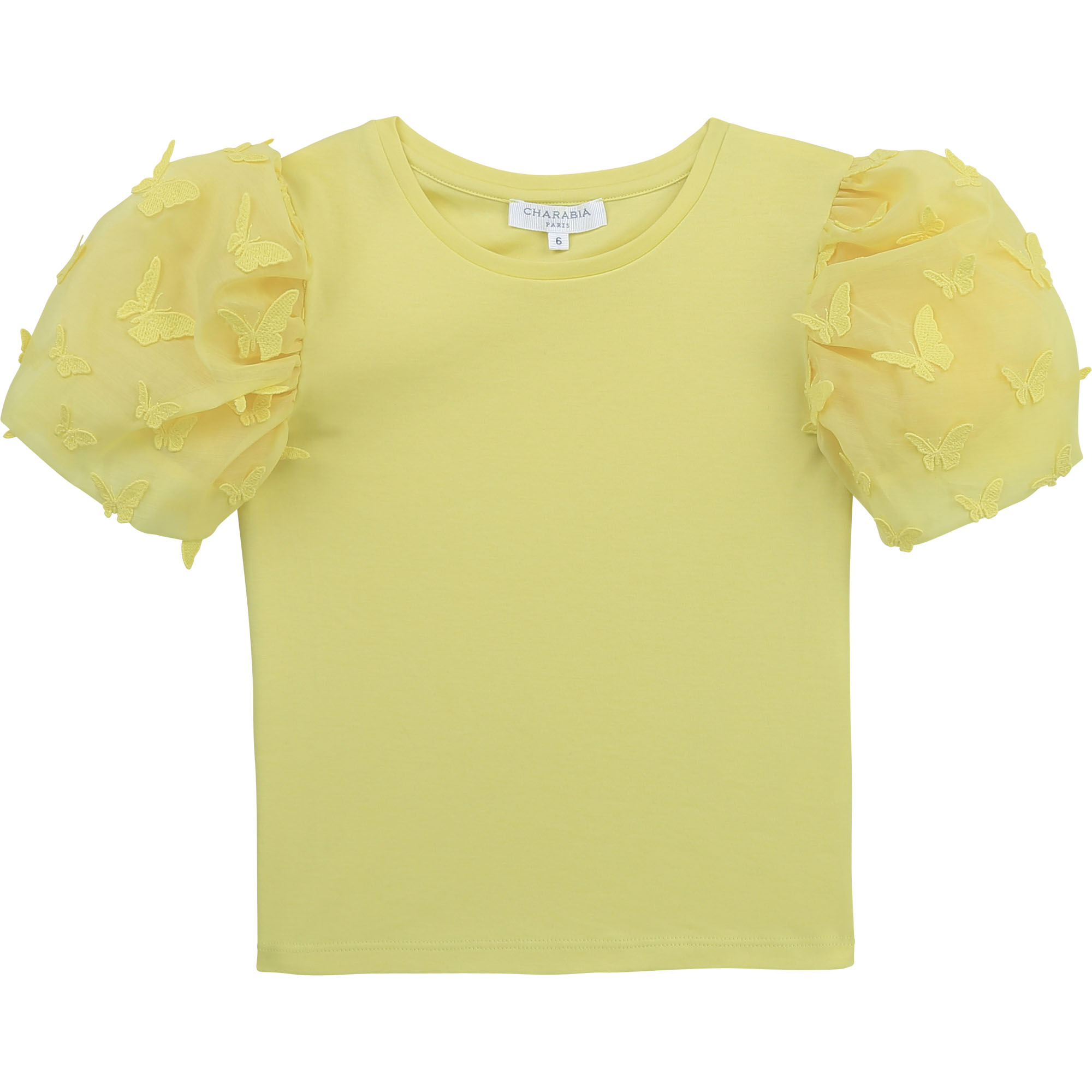T-shirt with organza sleeves CHARABIA for GIRL