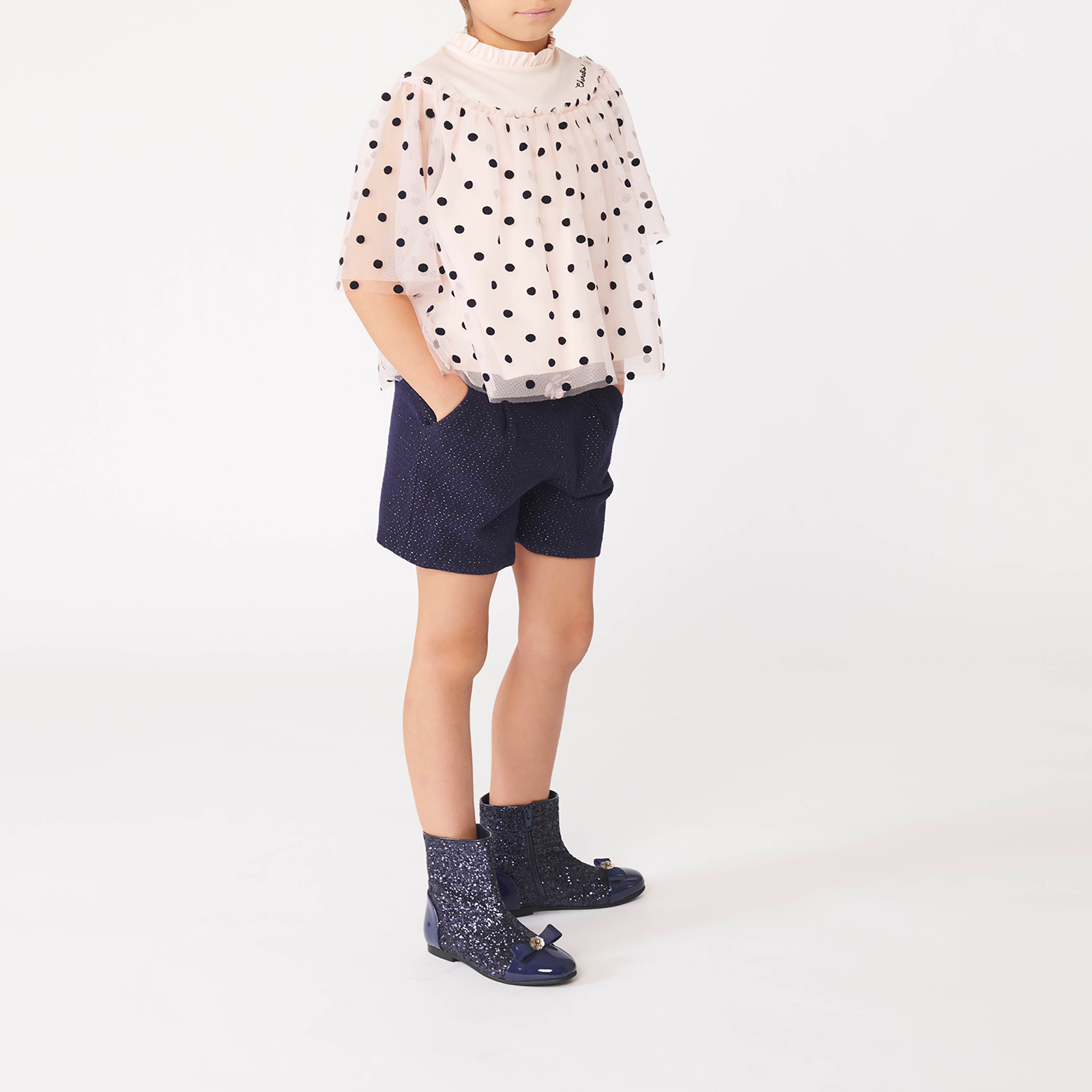 Blusa in tulle a pois CHARABIA Per BAMBINA