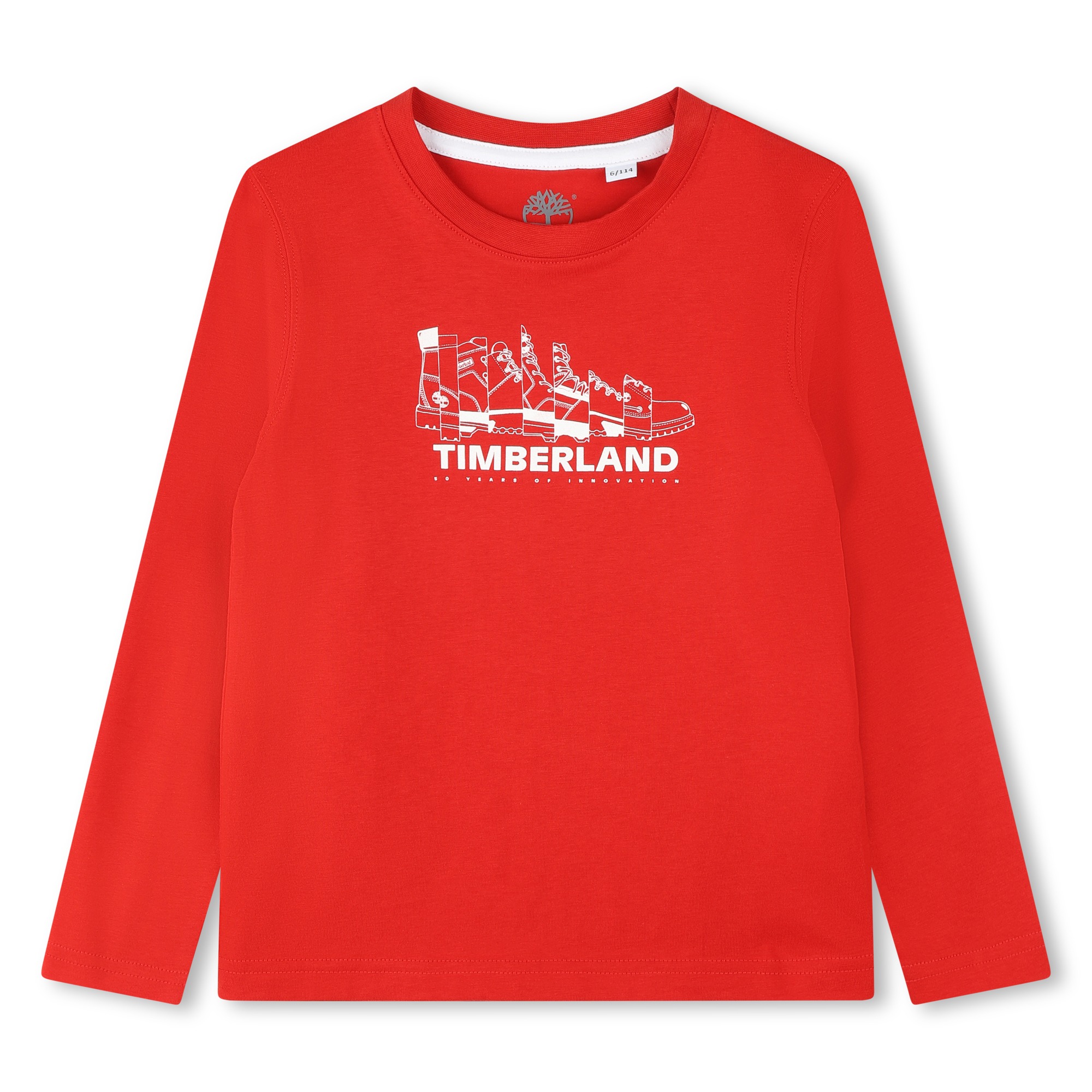 timberland t-shirt imprimé yellow boot garcon 8a rouge