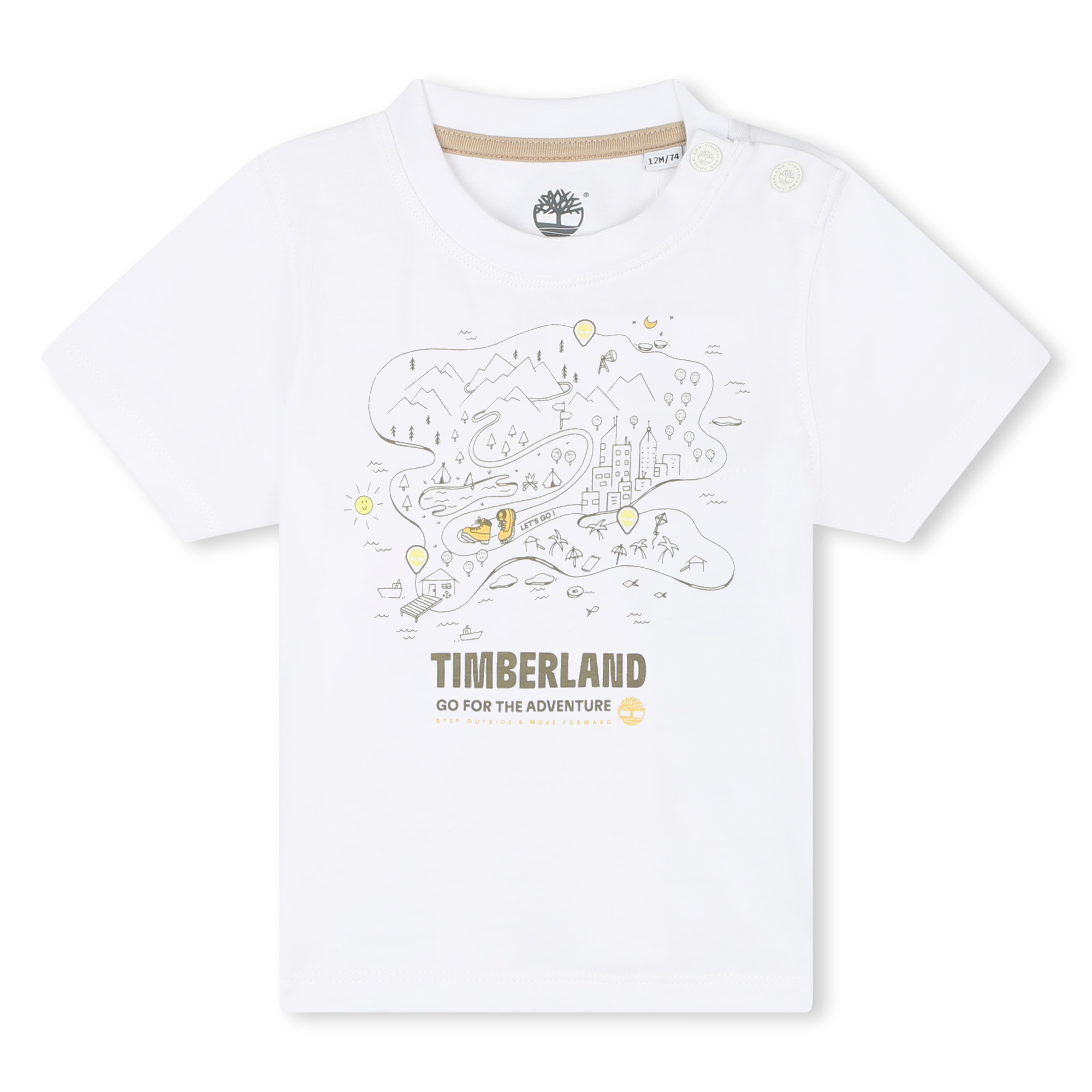 Cotton press-stud T-shirt TIMBERLAND for BOY