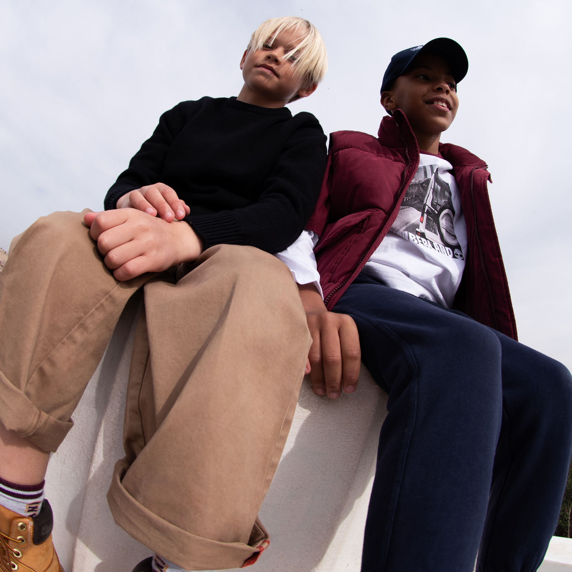 Two-tone T-shirt with print TIMBERLAND for BOY