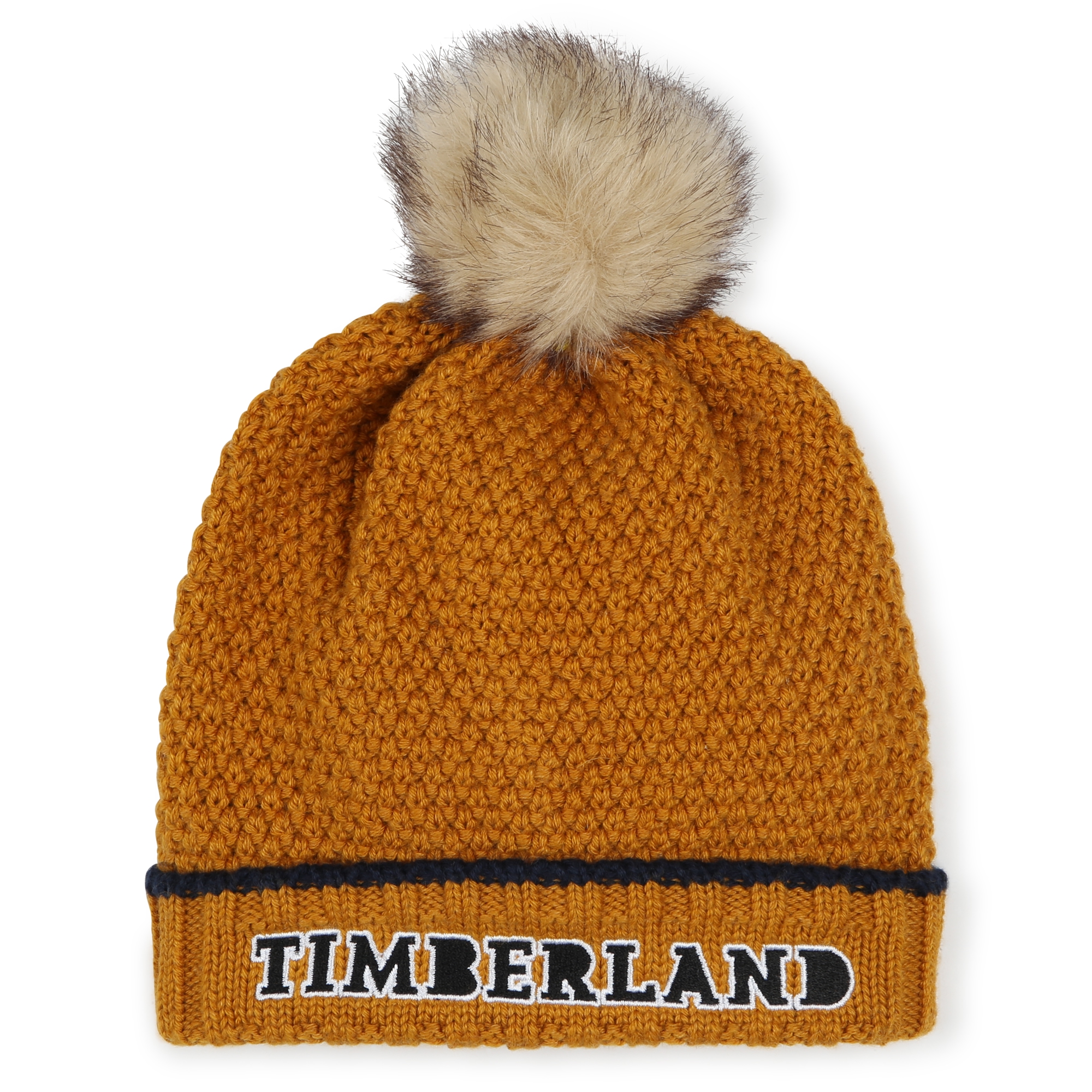 TIMBERLAND Bonnet a pompon en tricot bebe jaune Kids around