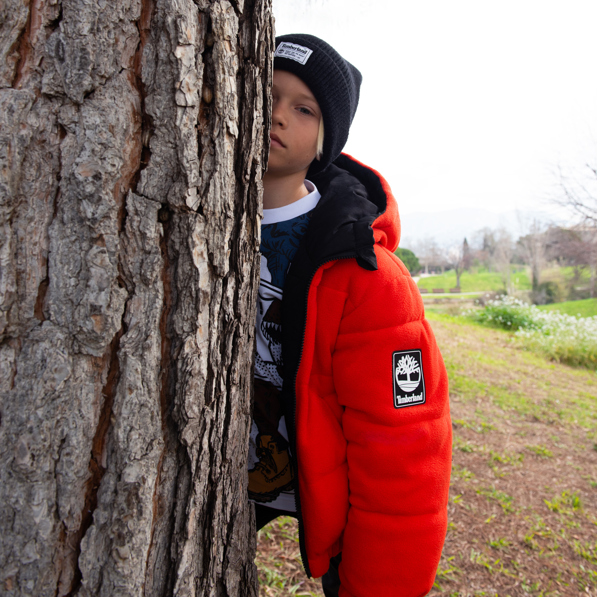 Gorro de punto con pompón TIMBERLAND para NIÑO