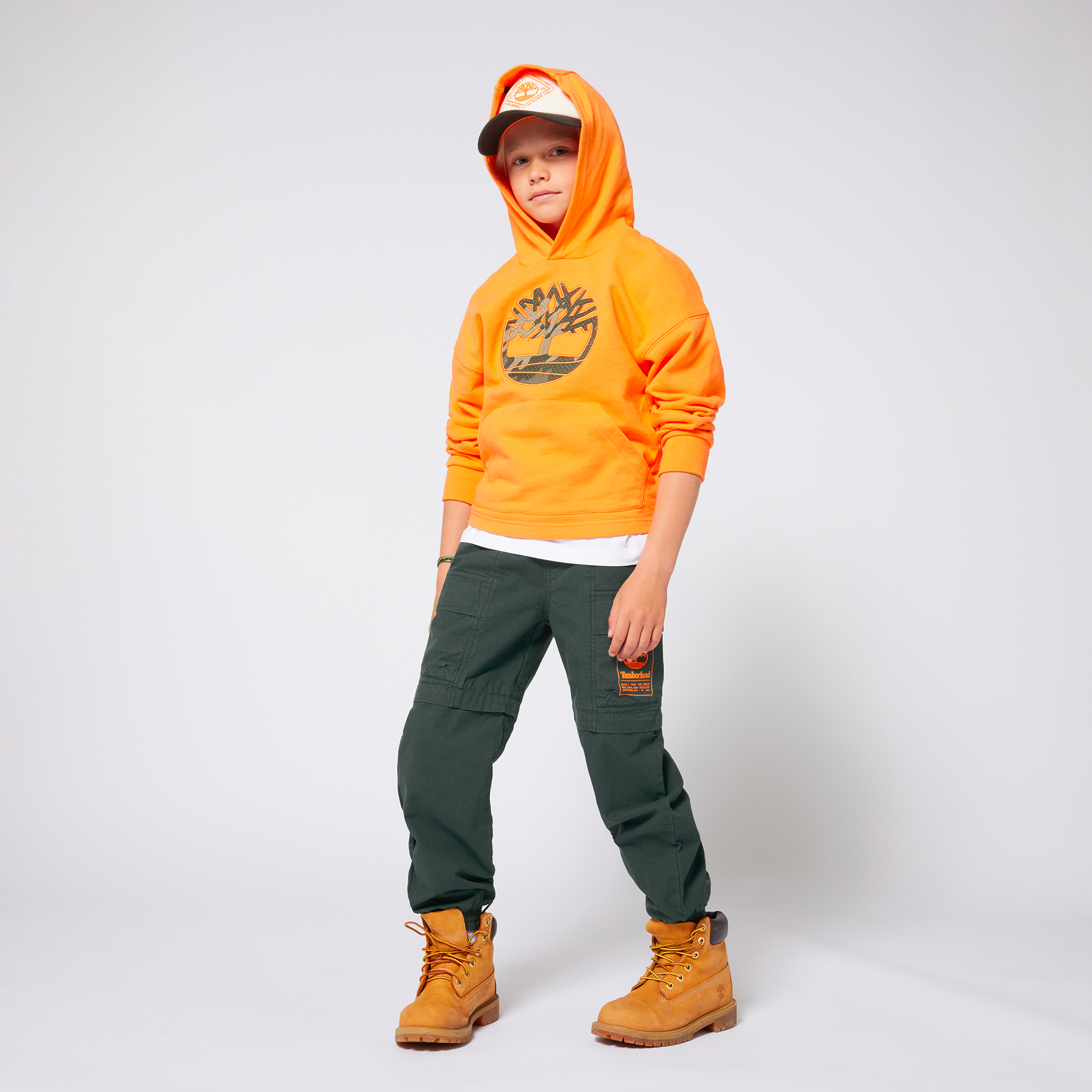 Tricolour bi-material cap TIMBERLAND for BOY