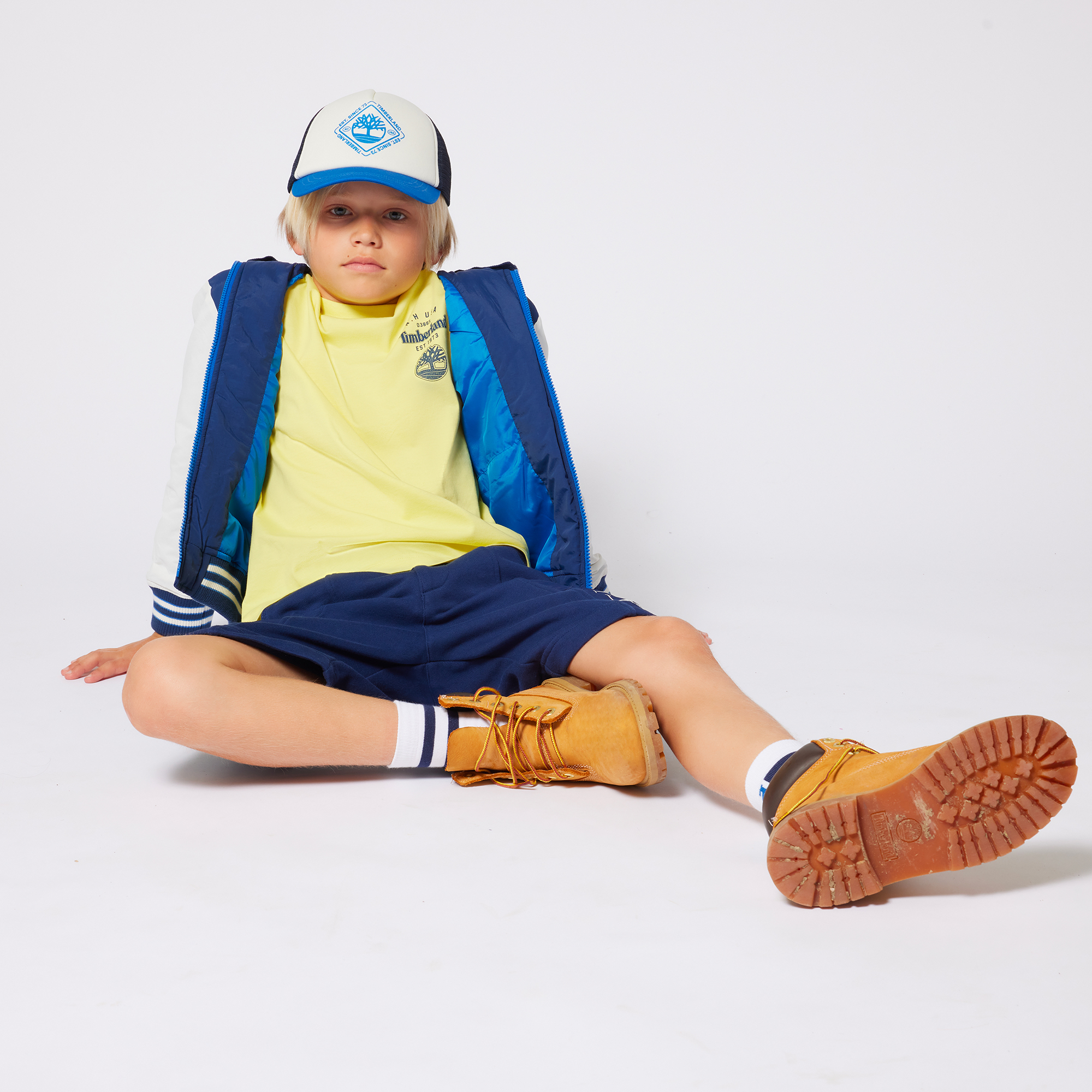 Tricolour bi-material cap TIMBERLAND for BOY