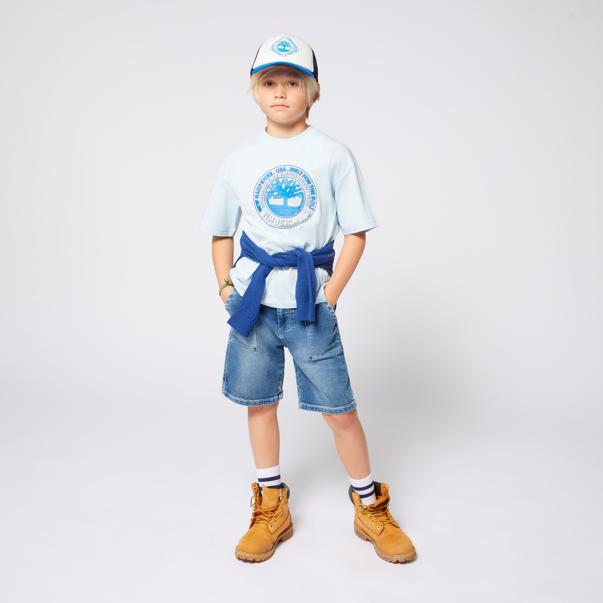 Tricolour bi-material cap TIMBERLAND for BOY