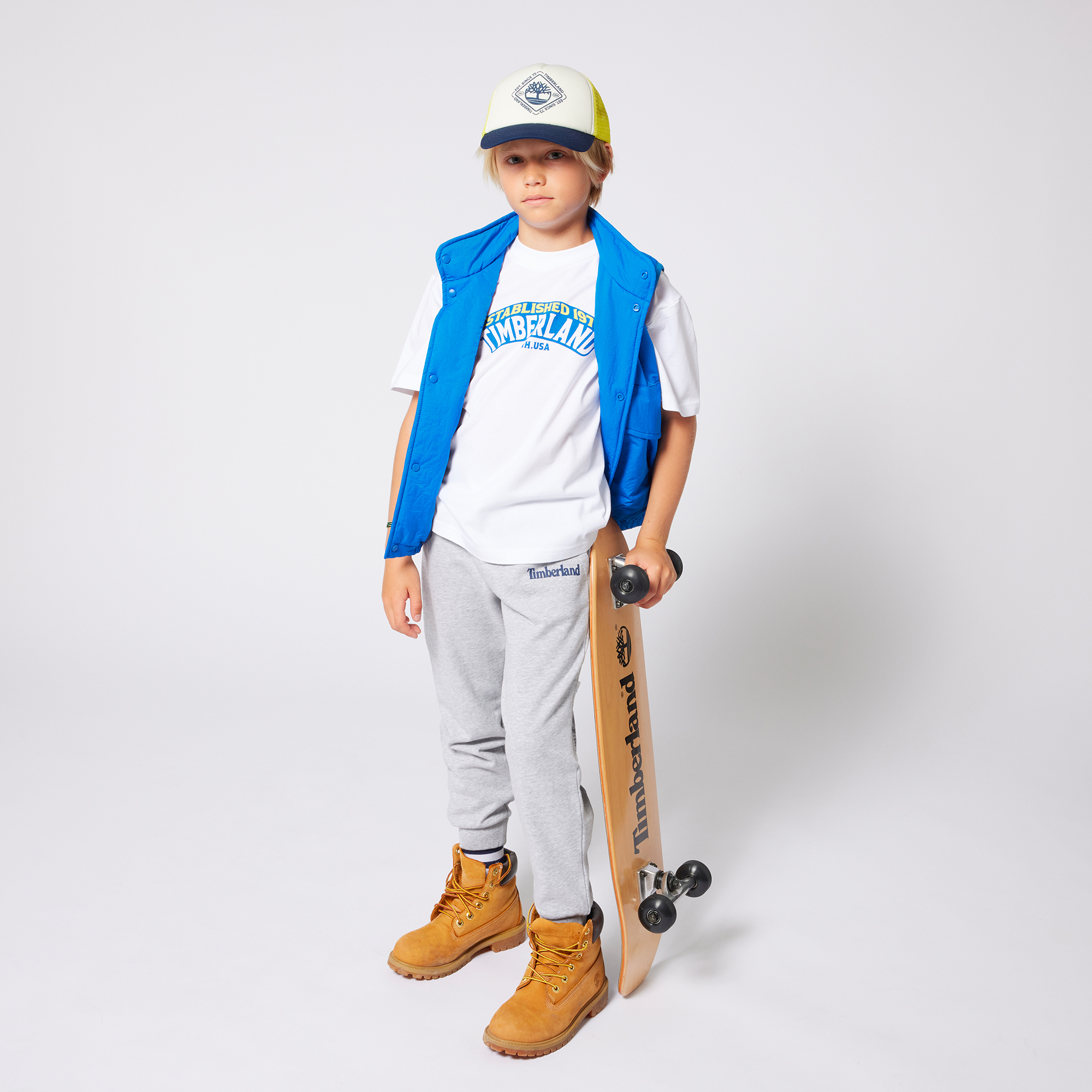 Tricolour bi-material cap TIMBERLAND for BOY