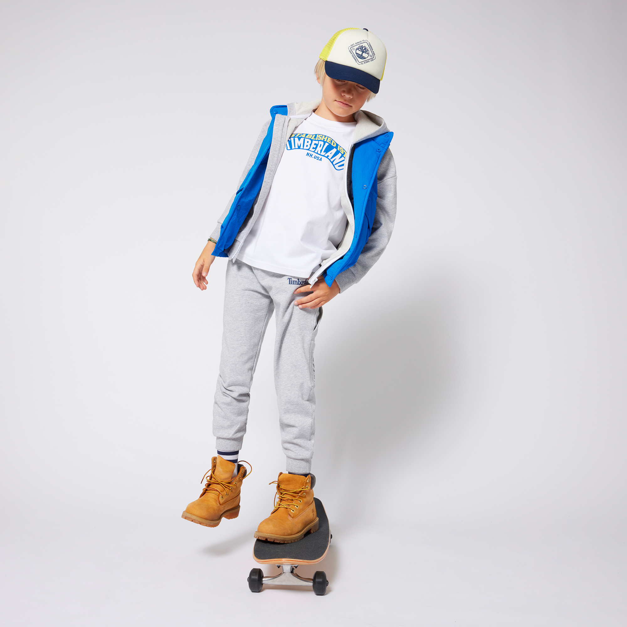 Tricolour bi-material cap TIMBERLAND for BOY