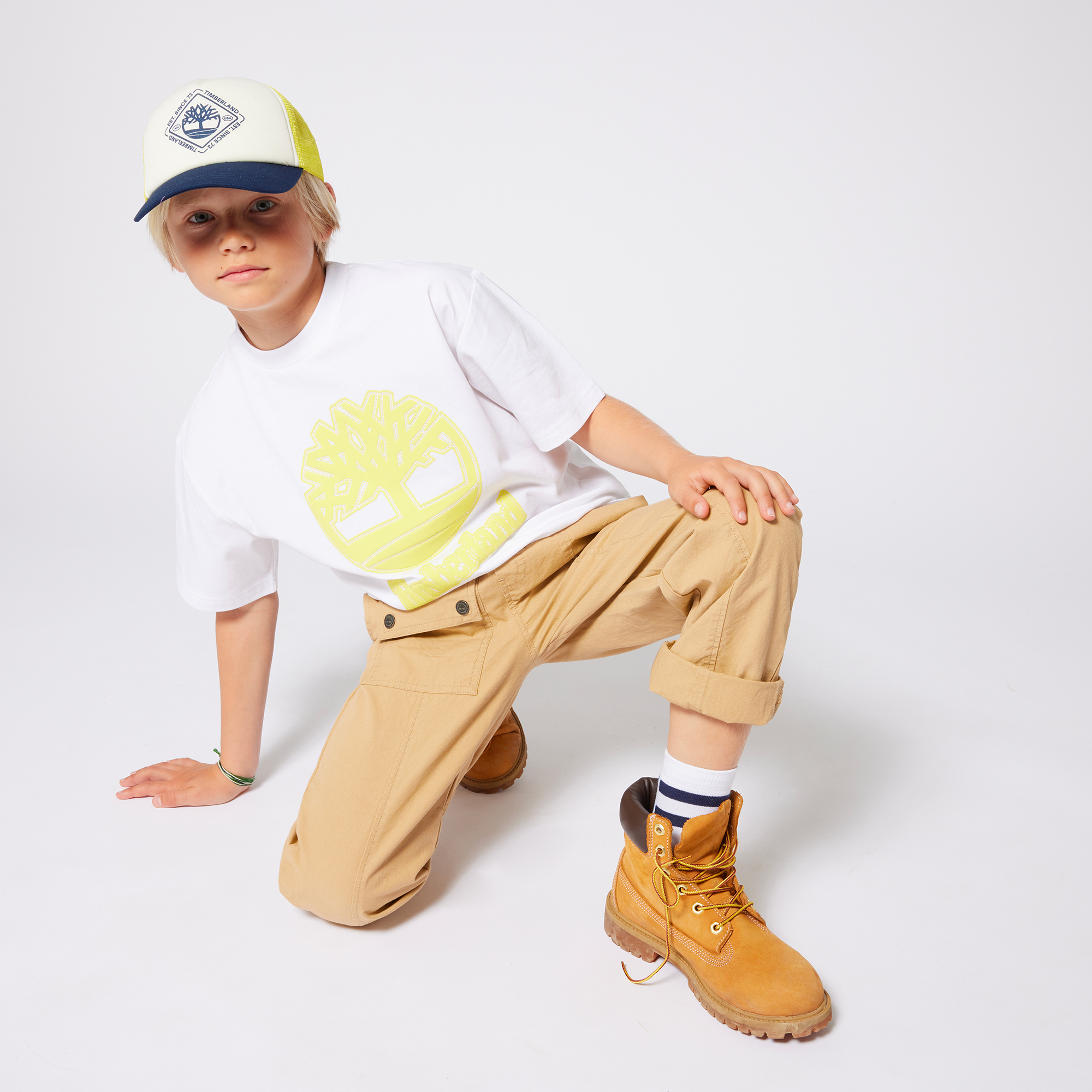 Tricolour bi-material cap TIMBERLAND for BOY