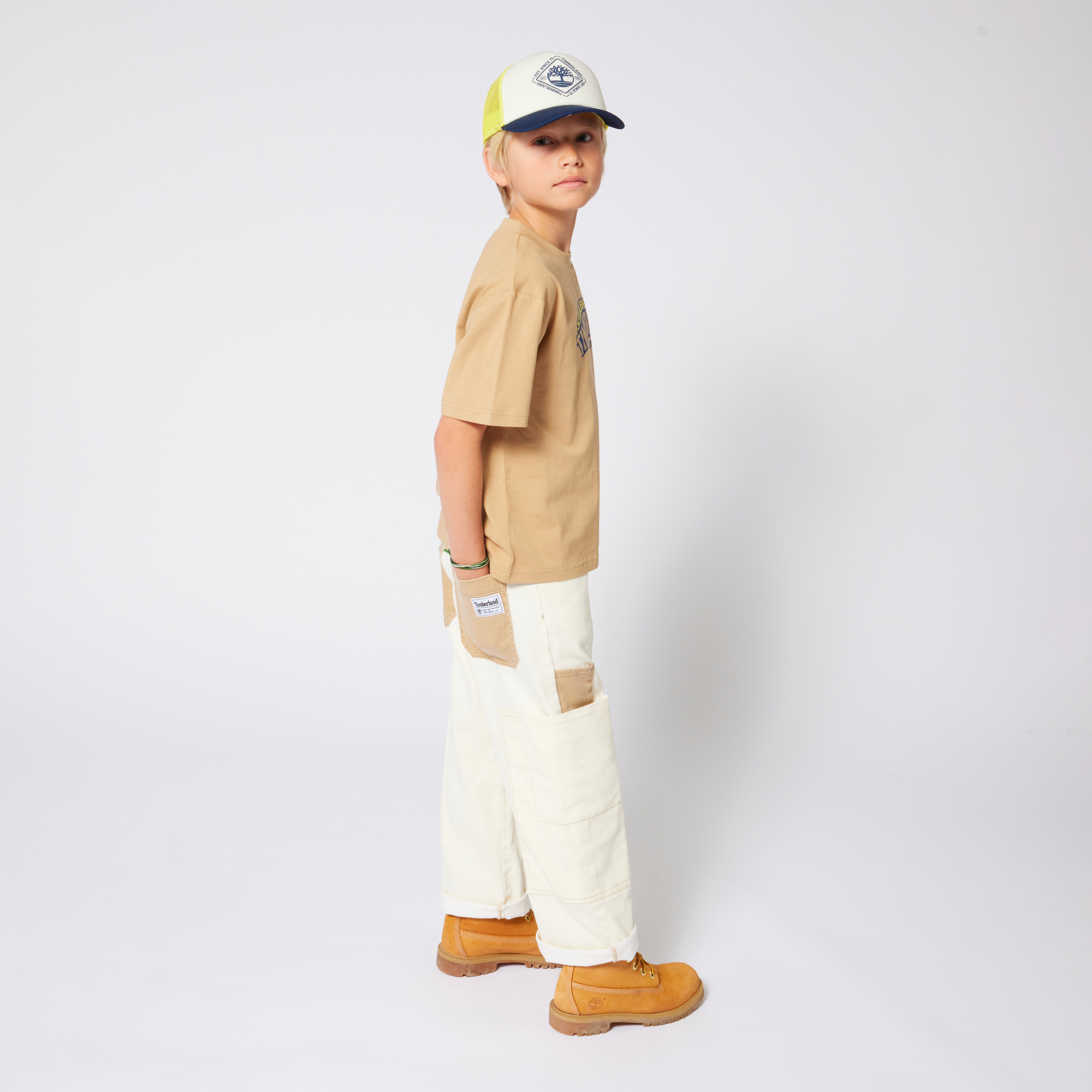 Tricolour bi-material cap TIMBERLAND for BOY