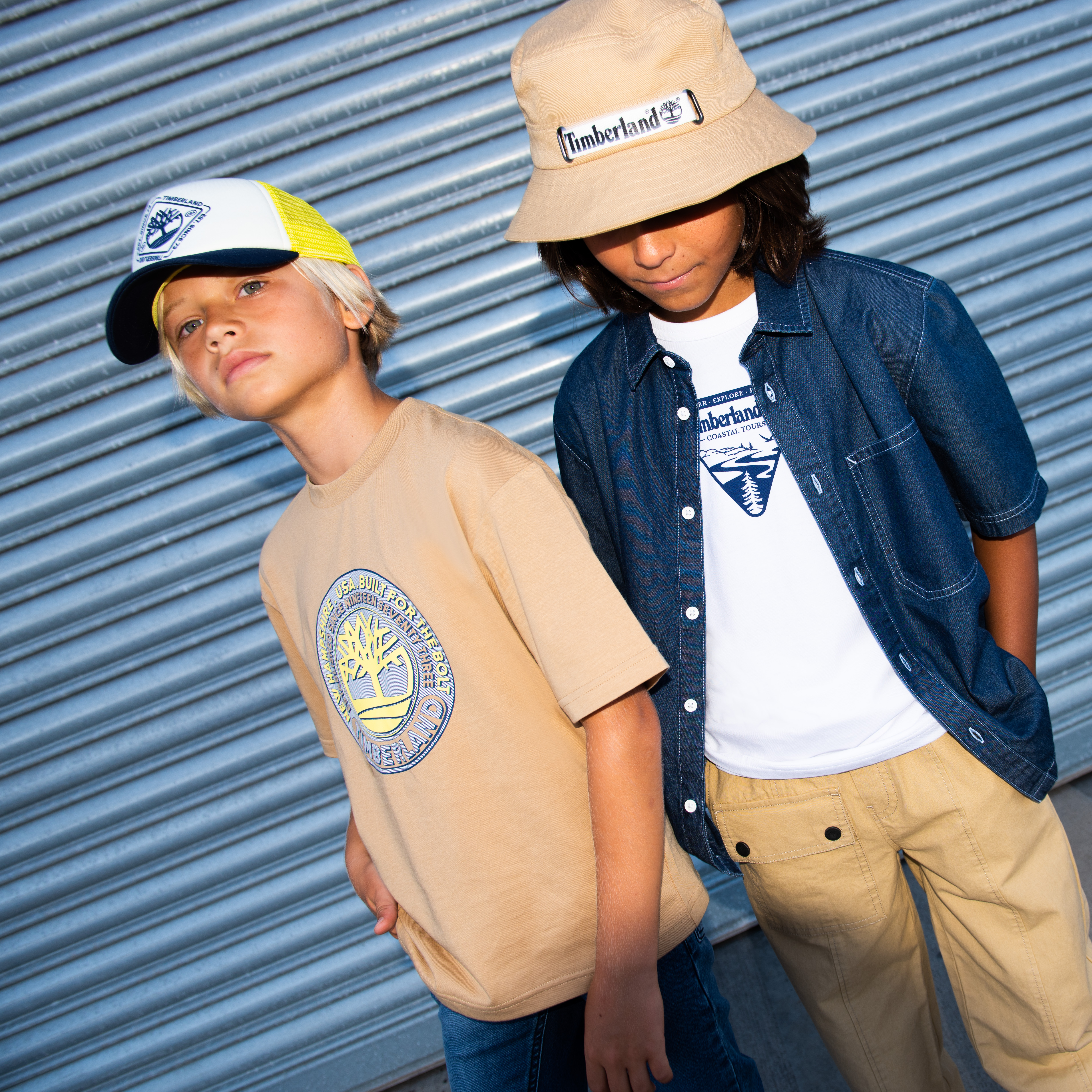 Plain bucket hat with trim TIMBERLAND for BOY