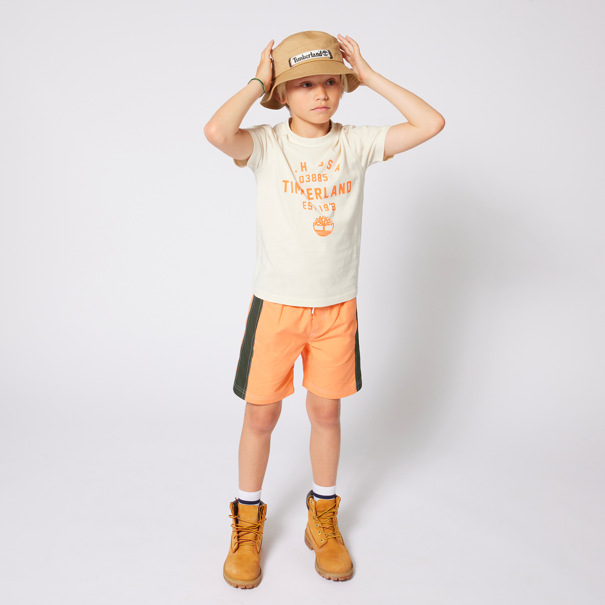 Plain bucket hat with trim TIMBERLAND for BOY