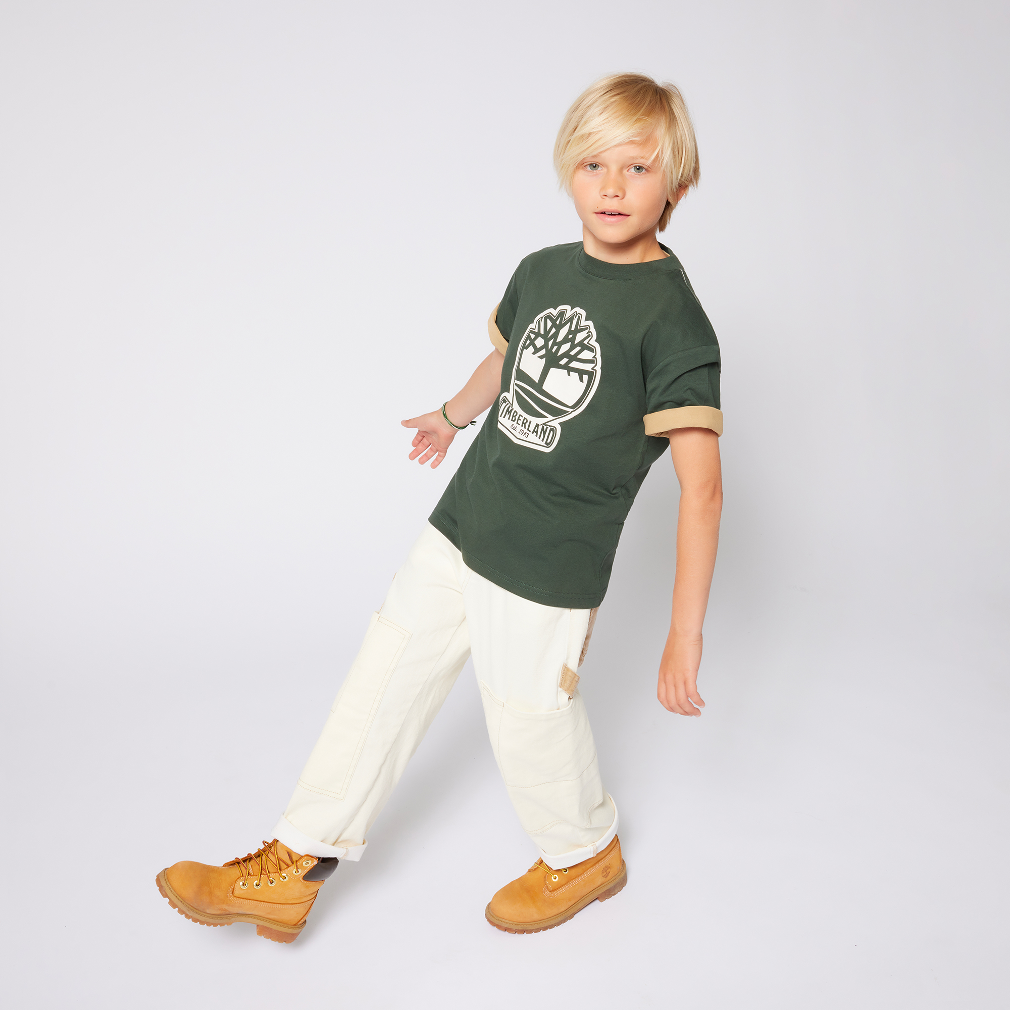 Two-tone T-shirt with logo TIMBERLAND for BOY