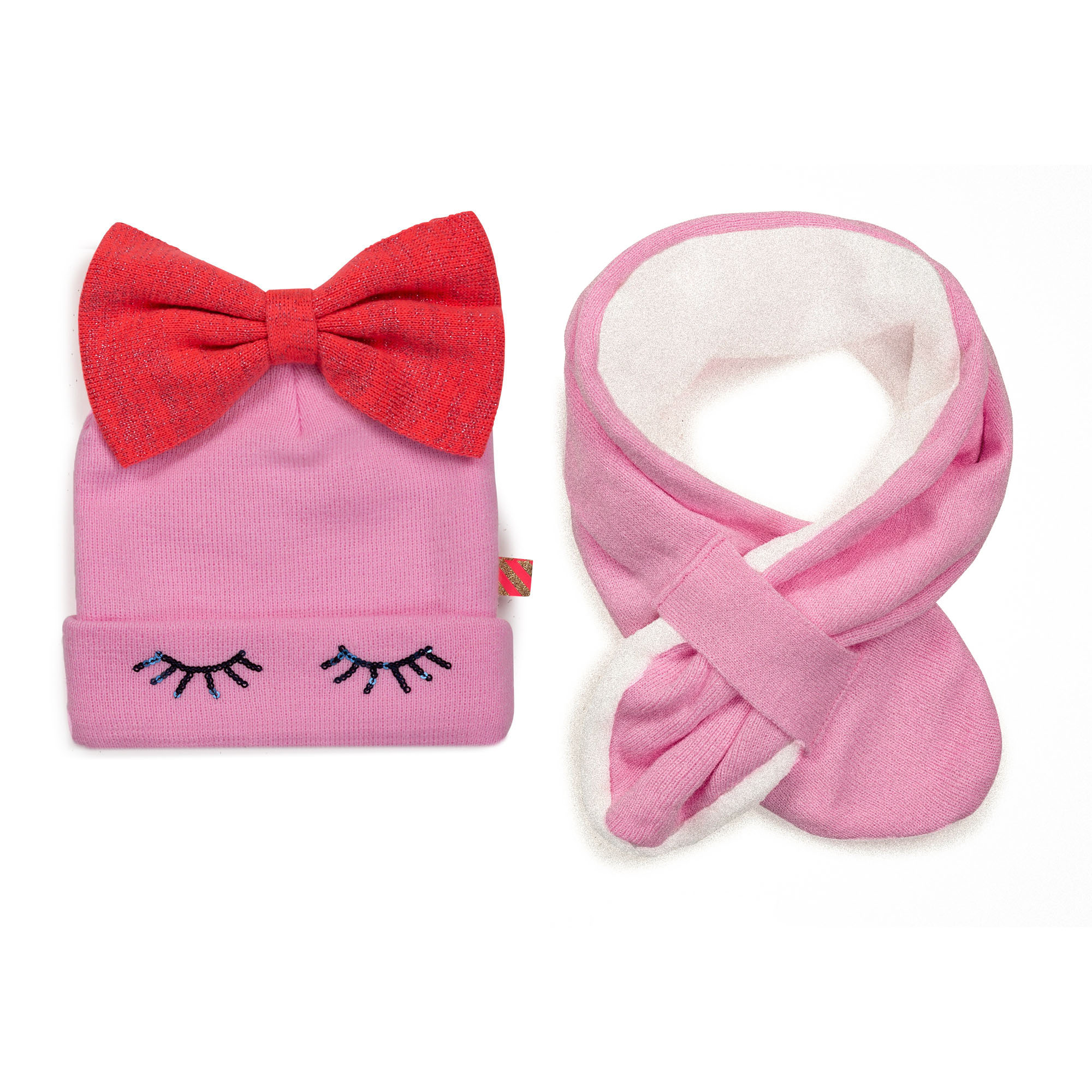 Hat and scarf set with bow BILLIEBLUSH for GIRL