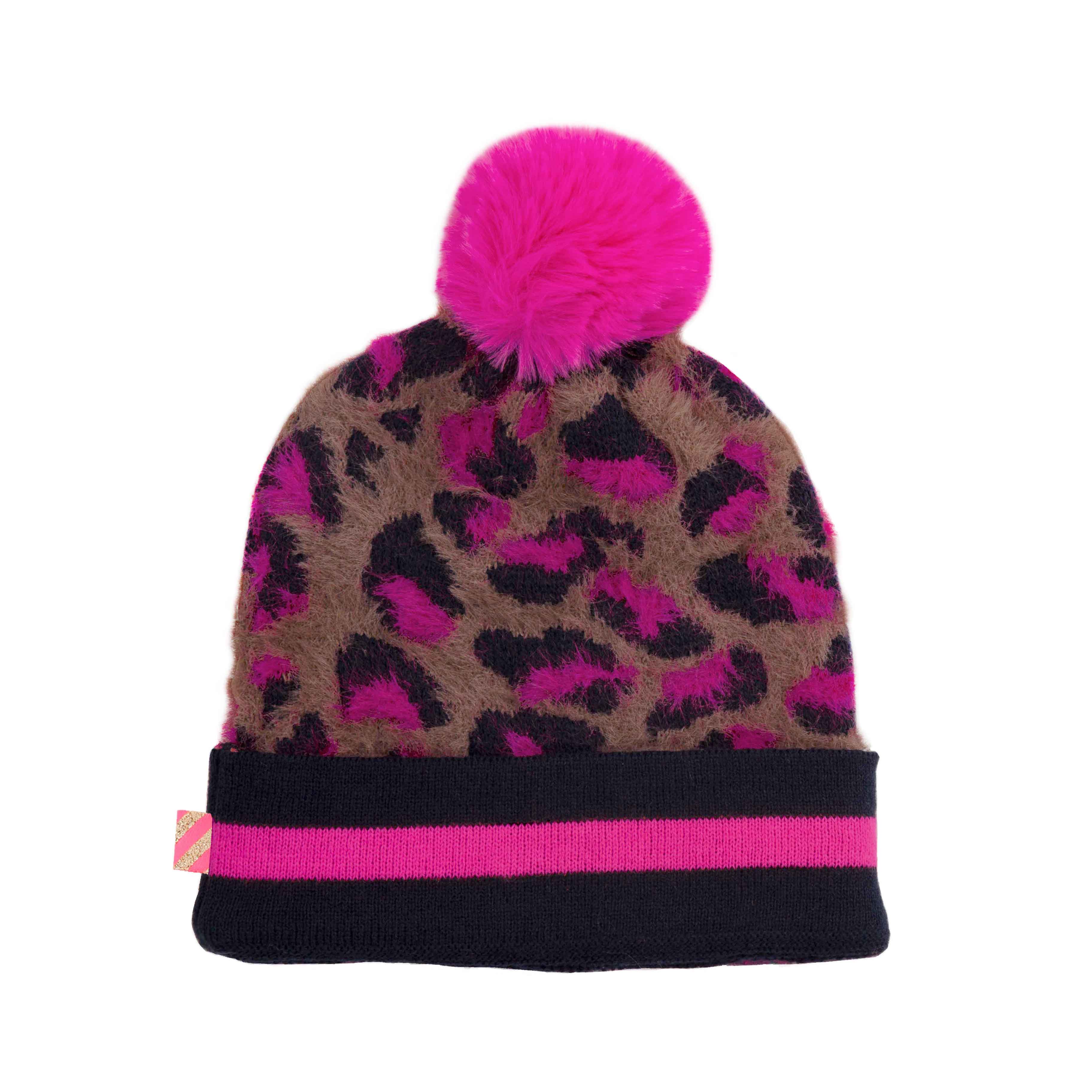 Leopard motif pompom hat BILLIEBLUSH for GIRL