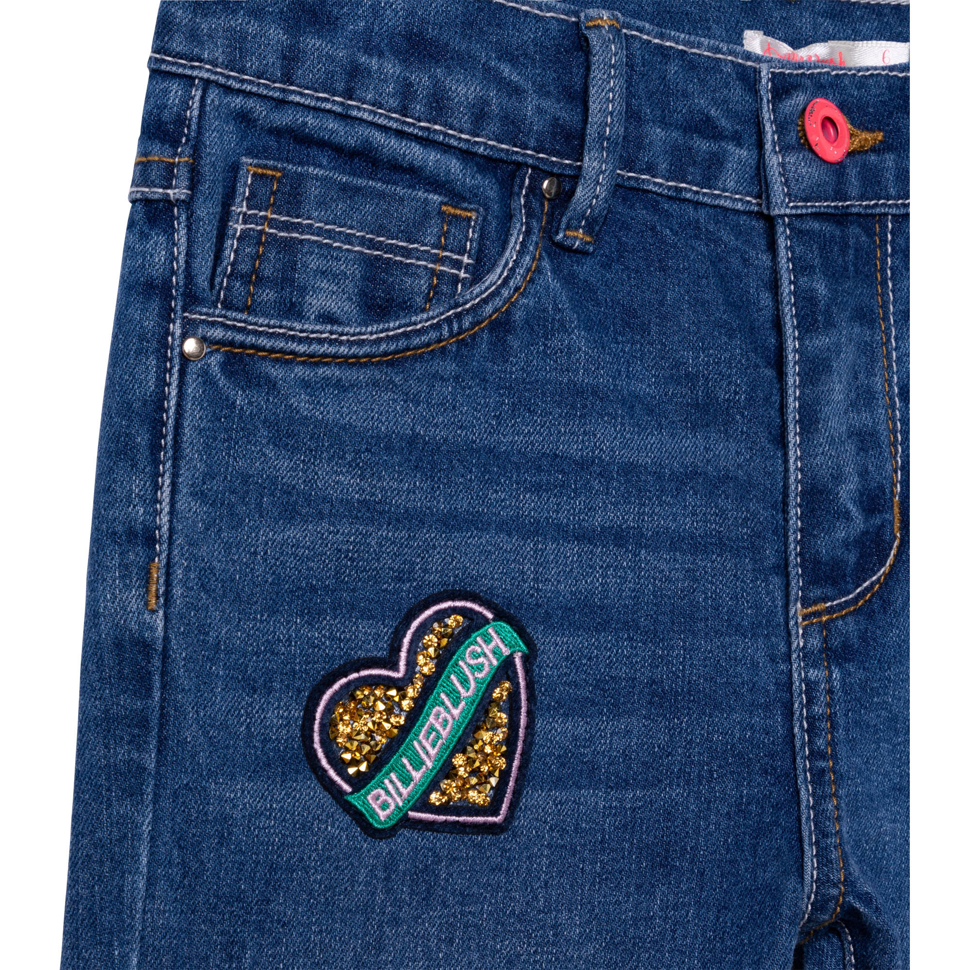 Jeans met vrolijke badges BILLIEBLUSH Voor
