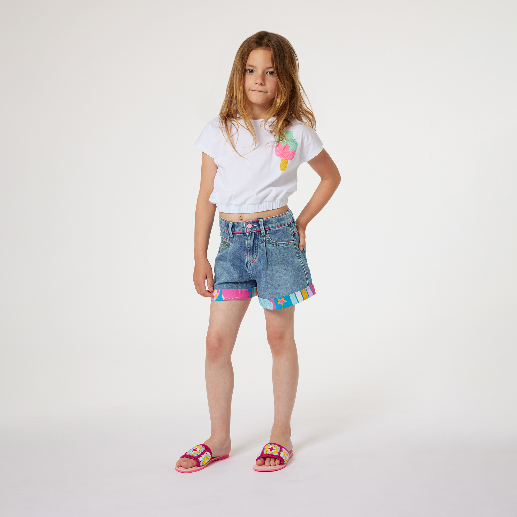Embroidered denim shorts BILLIEBLUSH for GIRL