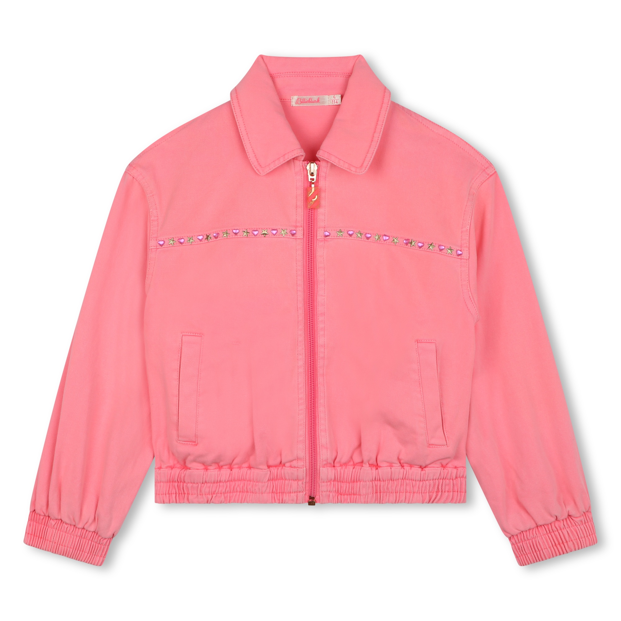 billieblush veste zippée col chemise fille 8a rose