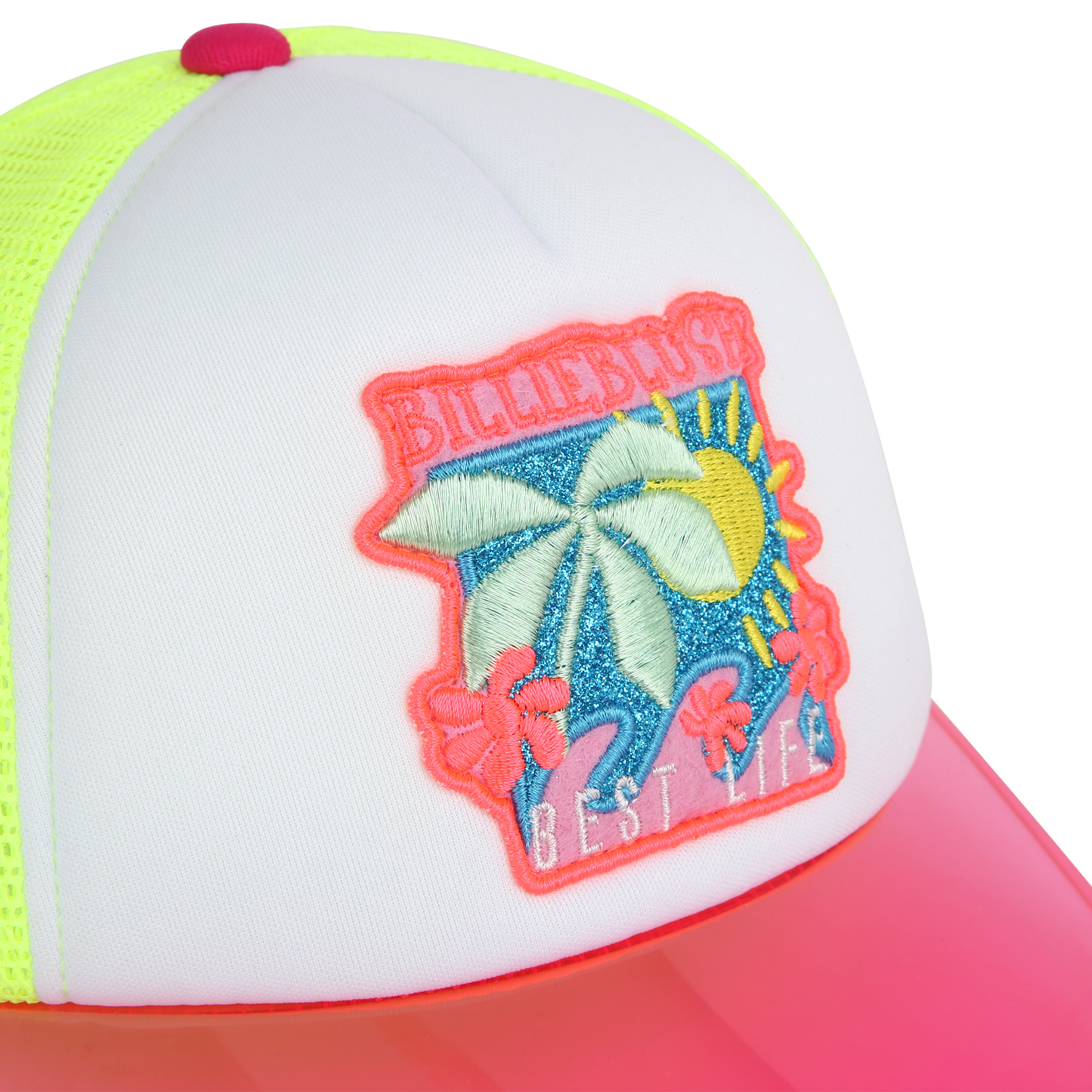 Bi-material cap with badge BILLIEBLUSH for GIRL