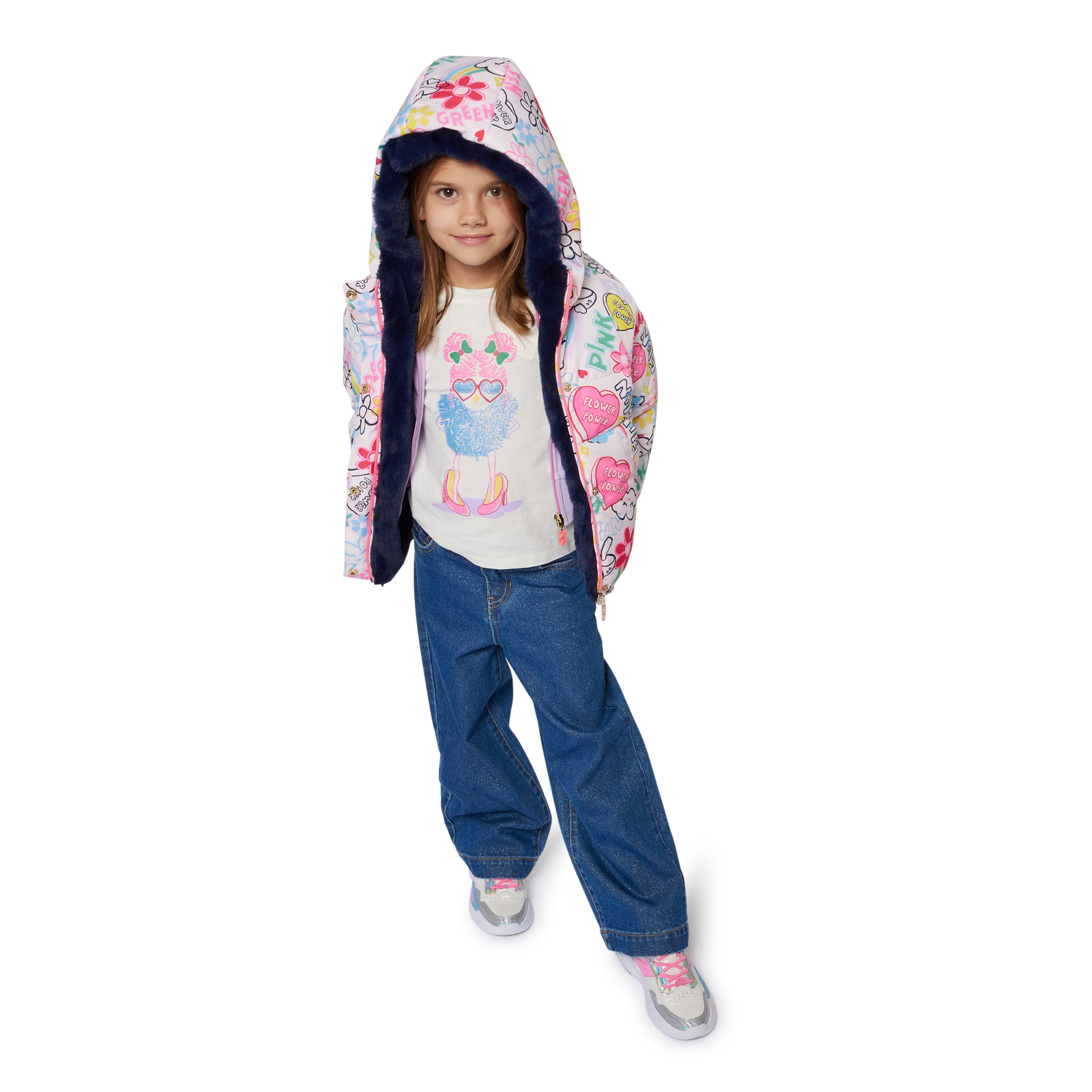 Reversible hooded puffer BILLIEBLUSH for GIRL