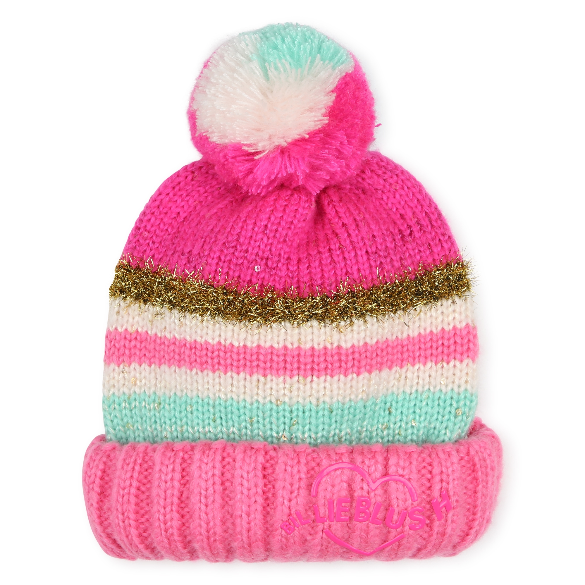 Bonnet rayé à pompon BILLIEBLUSH pour FILLE