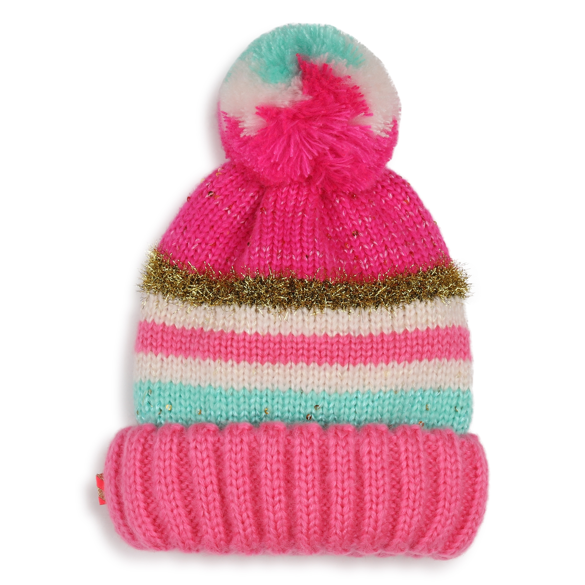 Bonnet rayé à pompon BILLIEBLUSH pour FILLE