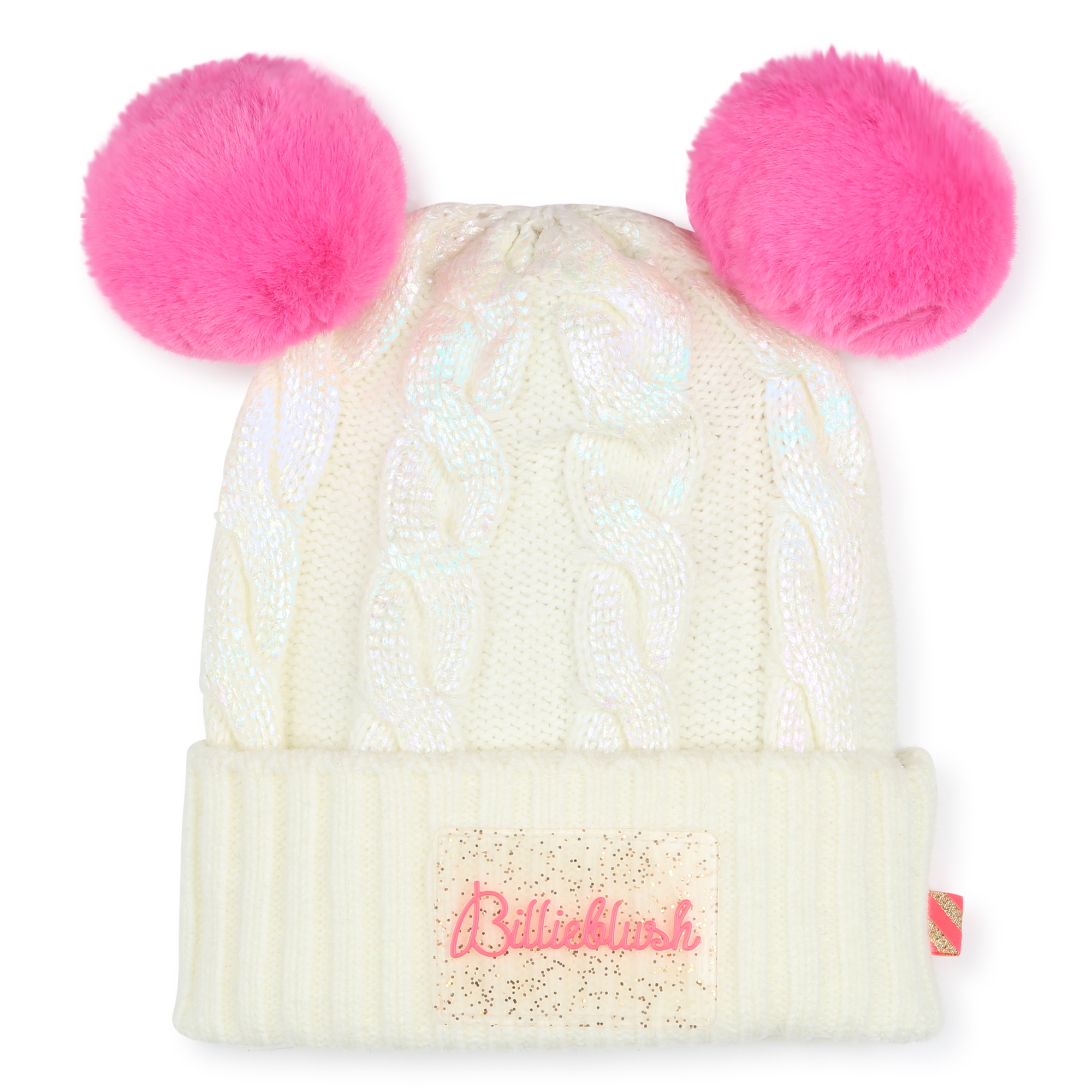 Pompom hat with cable knit BILLIEBLUSH for GIRL