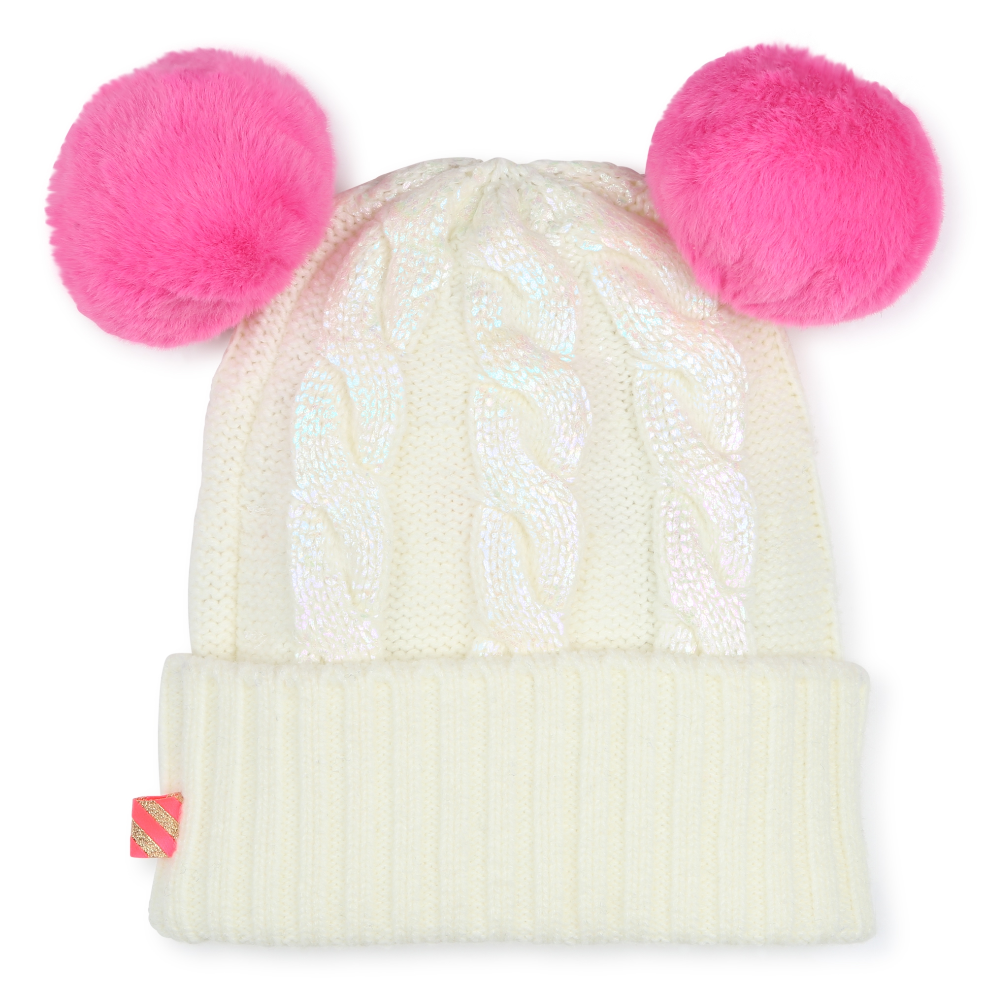 Pompom hat with cable knit BILLIEBLUSH for GIRL