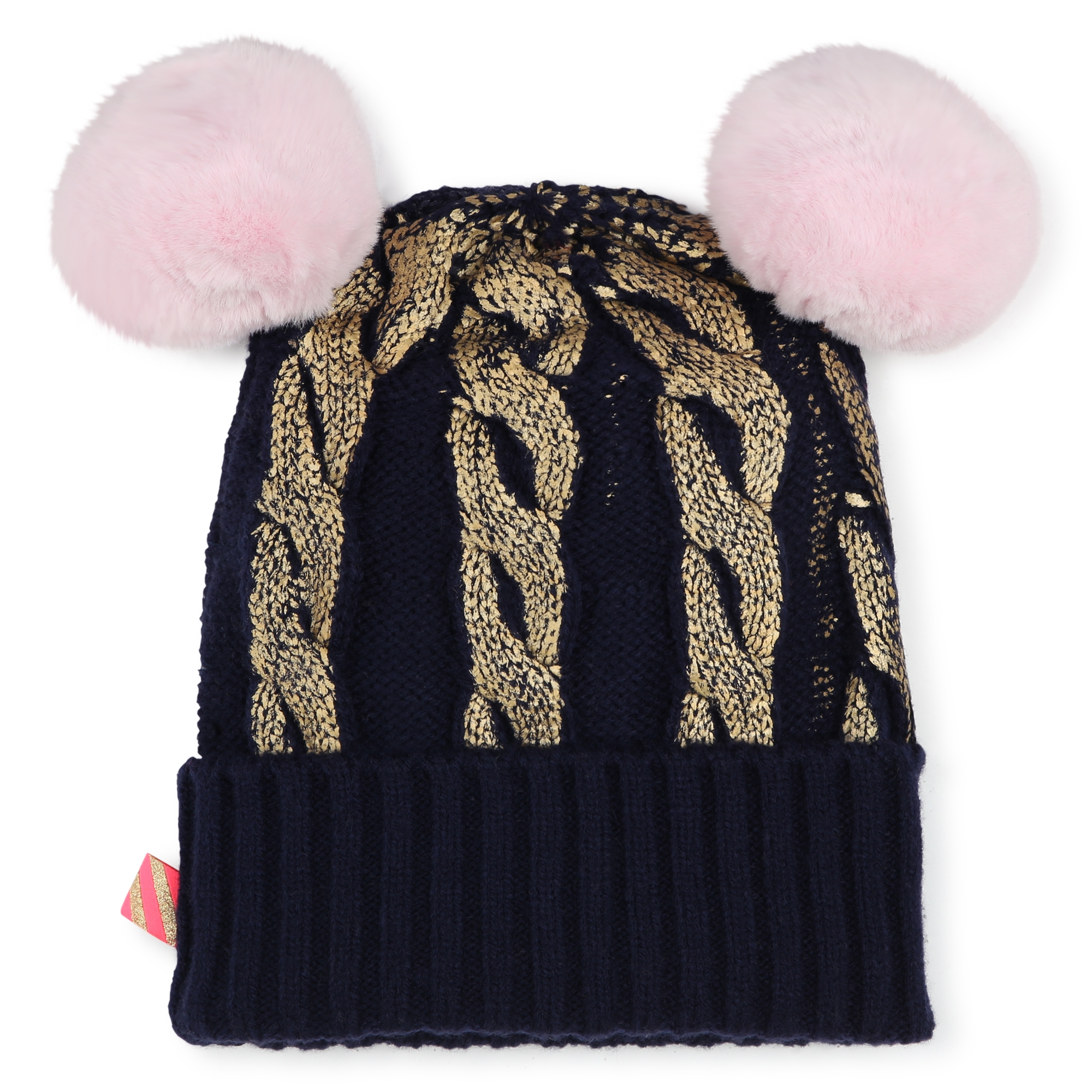 Pompom hat with cable knit BILLIEBLUSH for GIRL