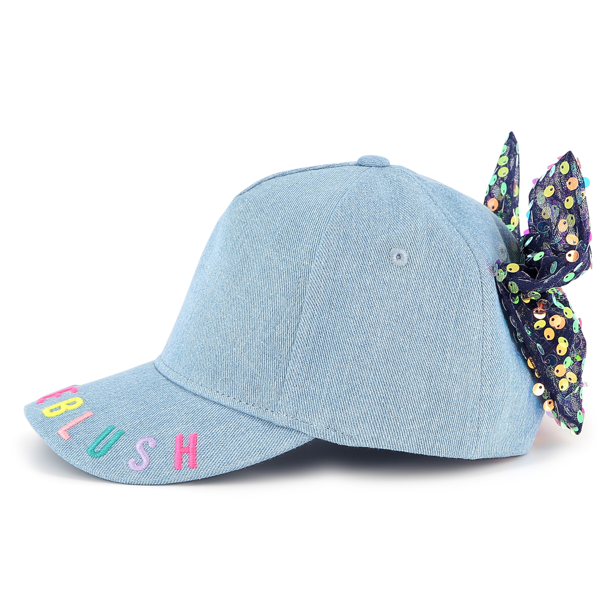 Denim baseball cap with bow BILLIEBLUSH for GIRL