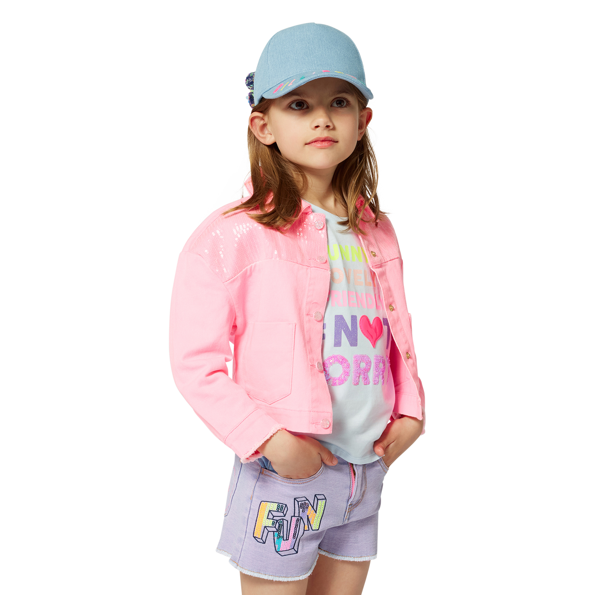 Denim baseball cap with bow BILLIEBLUSH for GIRL