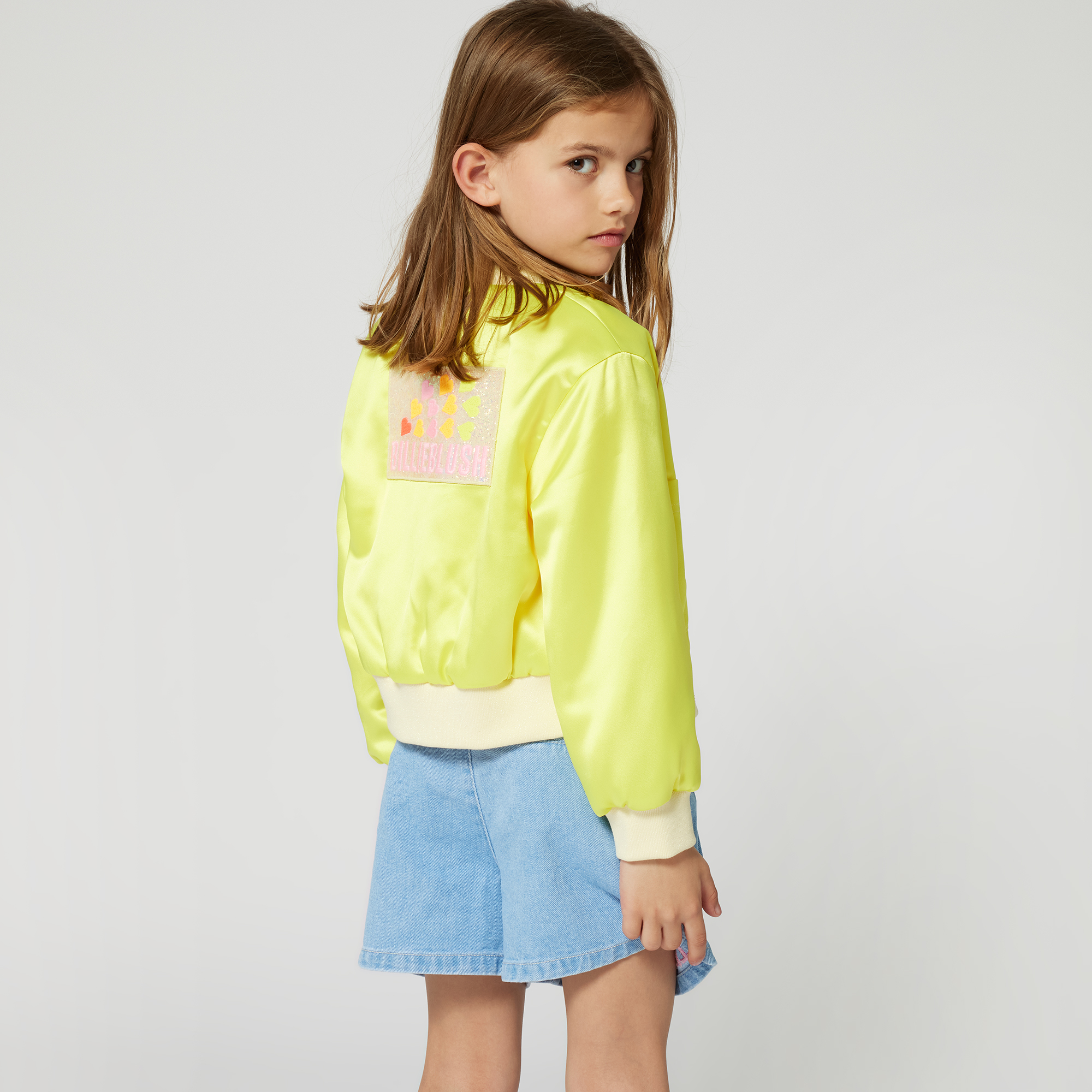 Satin jacket with badge BILLIEBLUSH for GIRL