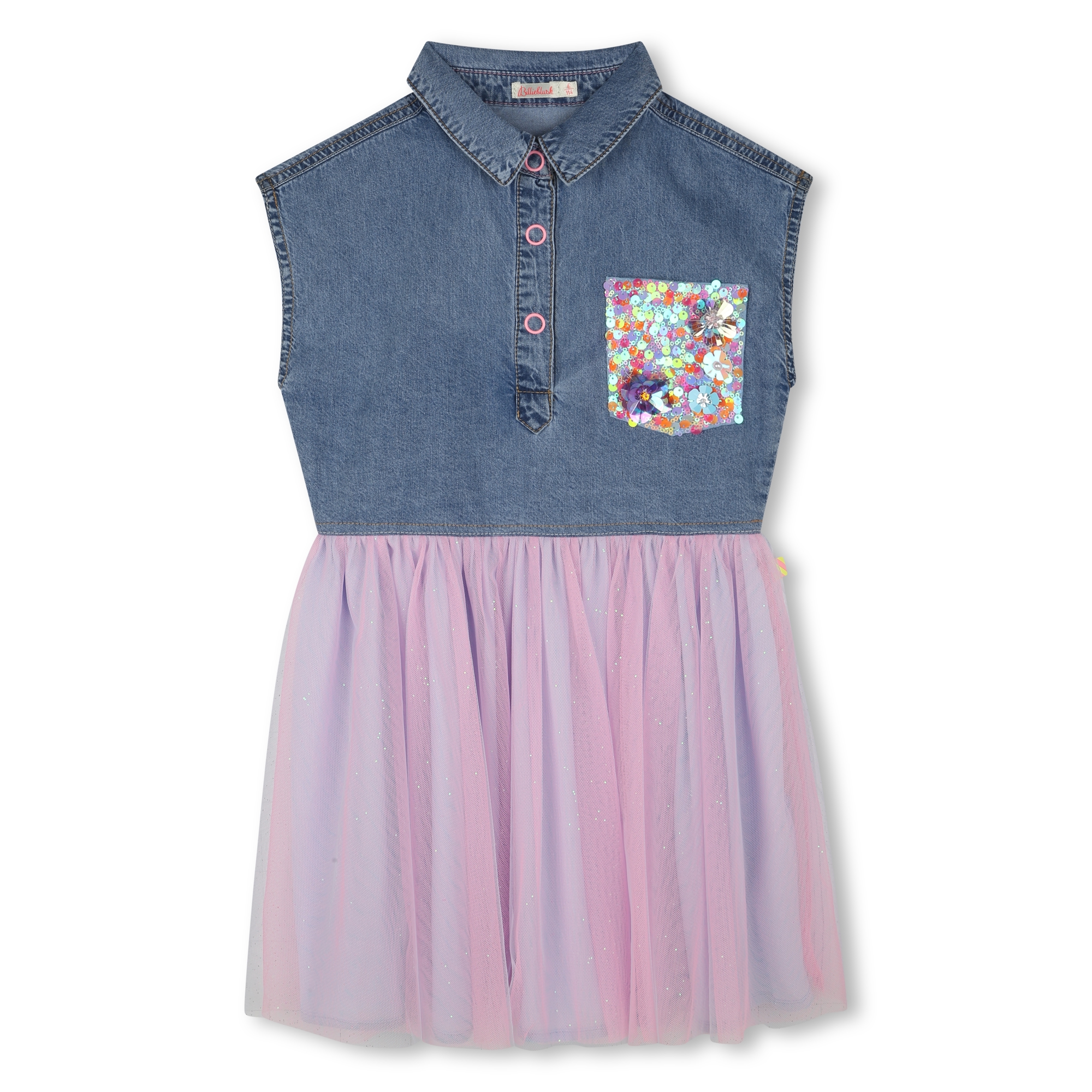 Bimaterial dress with sequins BILLIEBLUSH for GIRL